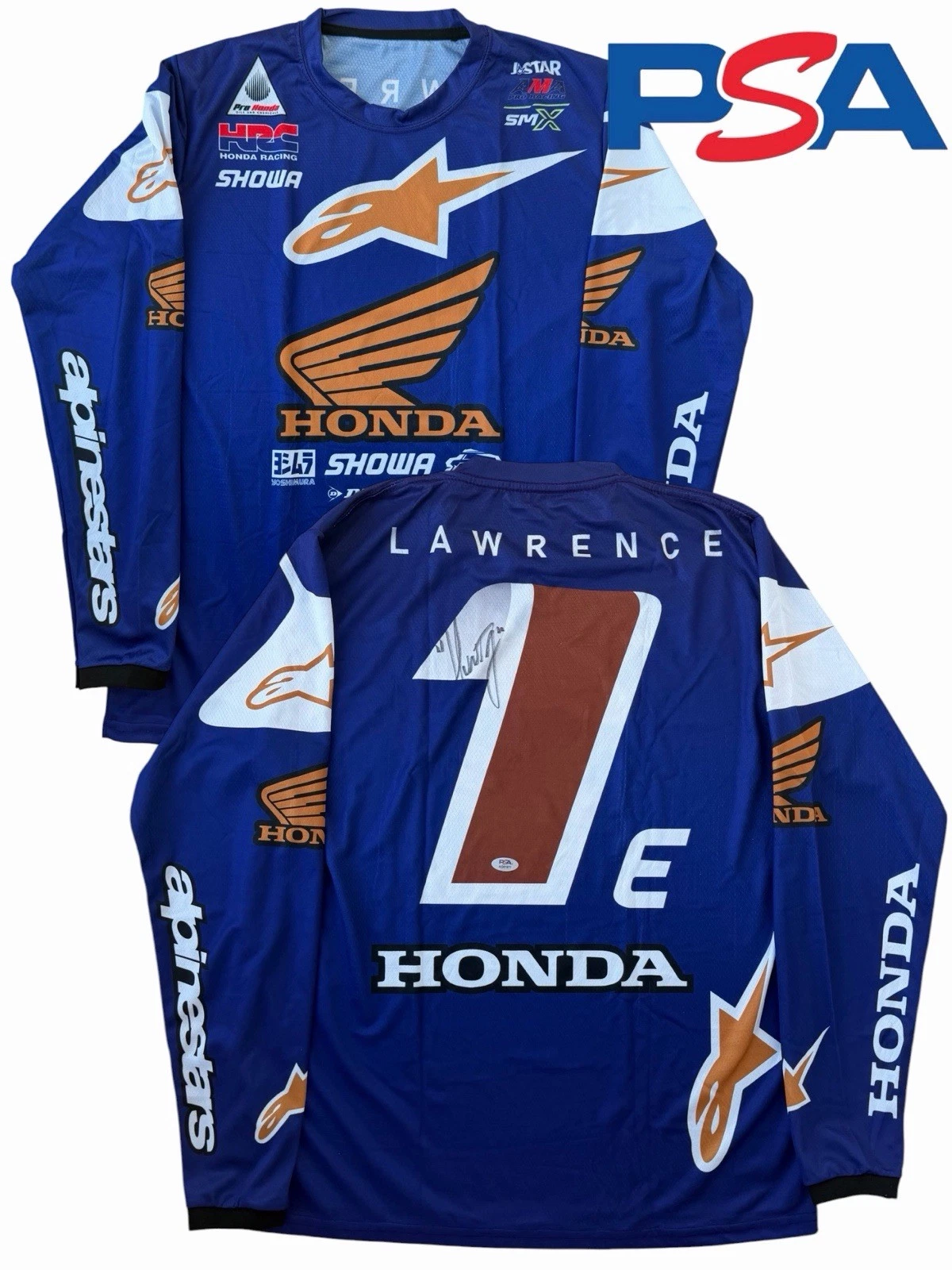 Hunter Lawrence Signed Honda HRC Racing #1 Supercross Jersey PSA AUTO Motocross