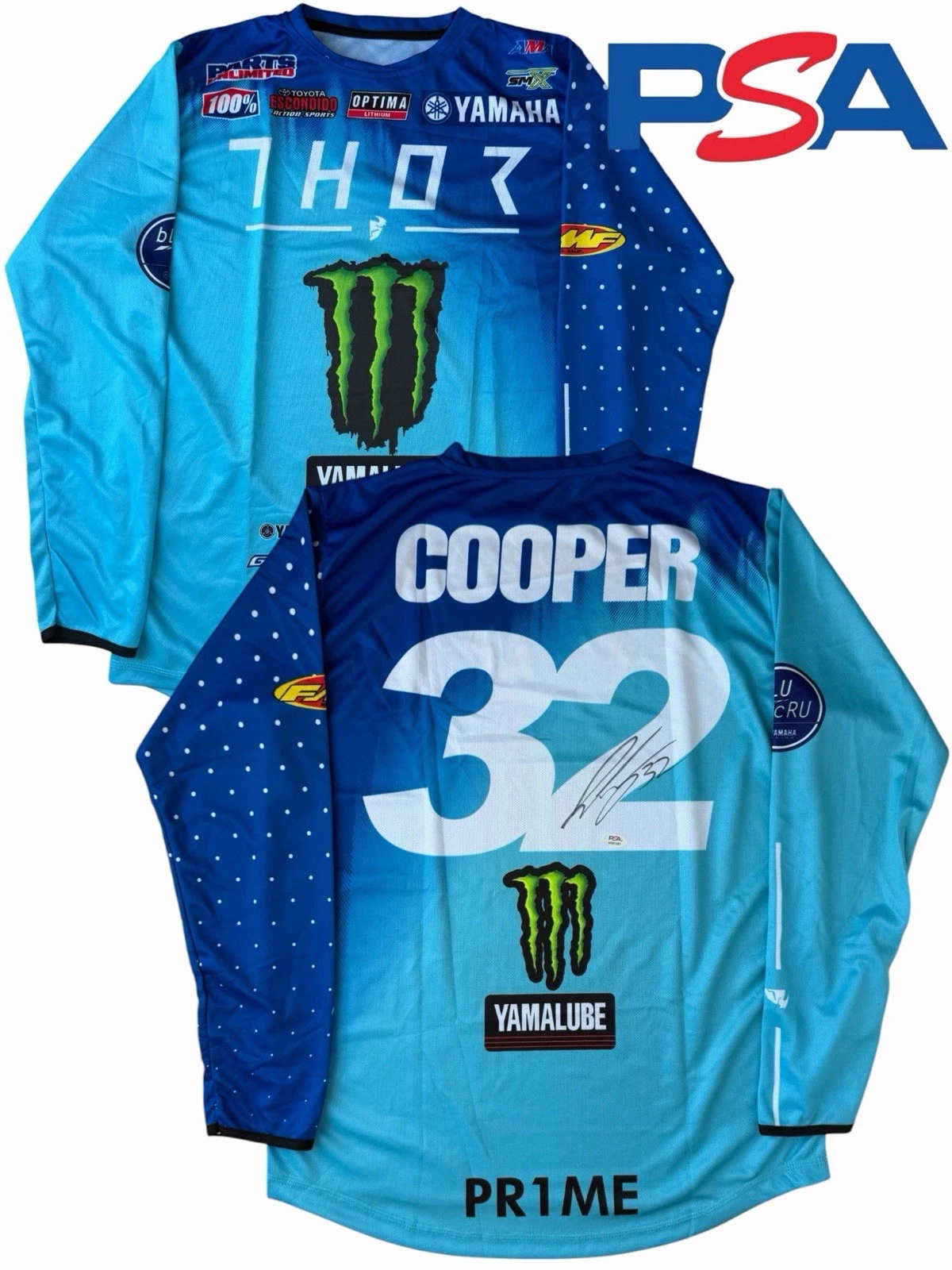 Justin Cooper Signed Monster Yamaha Supercross #32 Jersey PSA AUTO Motocross SMX