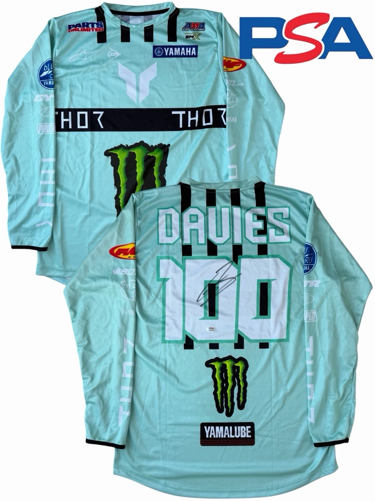 Cole Davies Signed Monster Yamaha Supercross #100 Jersey PSA AUTO Motocross SMX