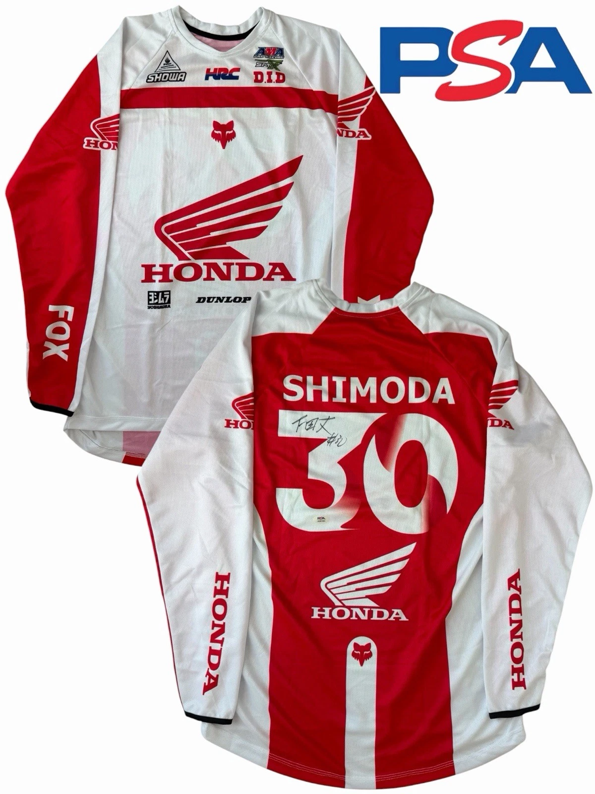 Jo Shimoda Signed Honda HRC Racing Supercross 30 Jersey PSA AUTO Motocross KANJI