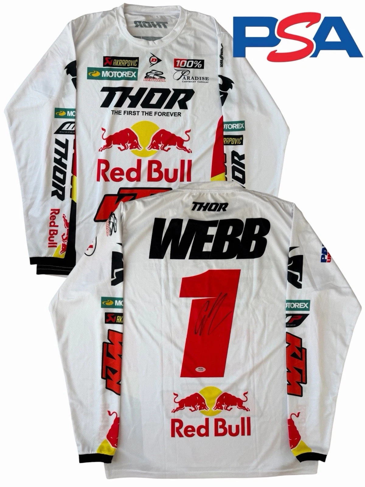 Cooper Webb Signed Red Bull KTM Racing Supercross #1 Jersey PSA AUTO Motocross
