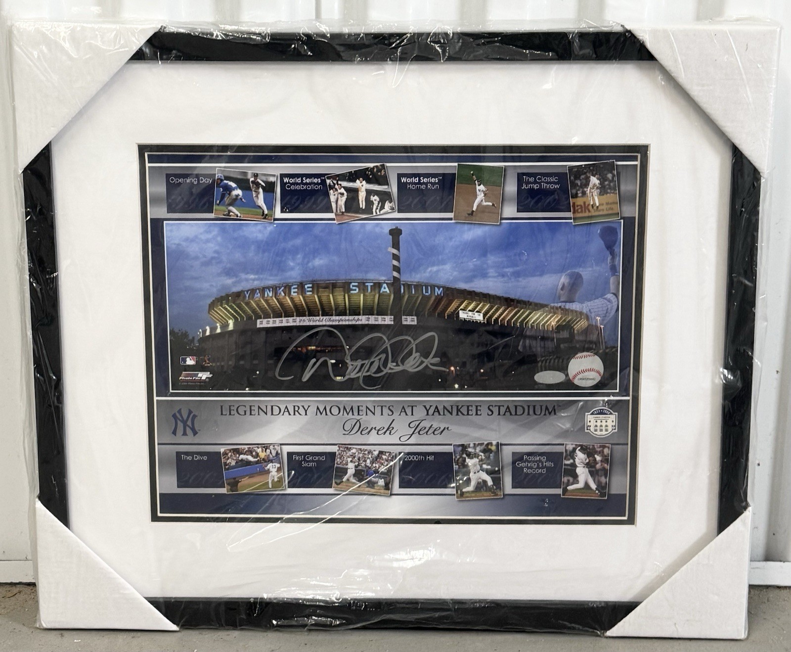 Derek Jeter Signed Auto Custom Framed Yankees Stadium Photo Steiner COA