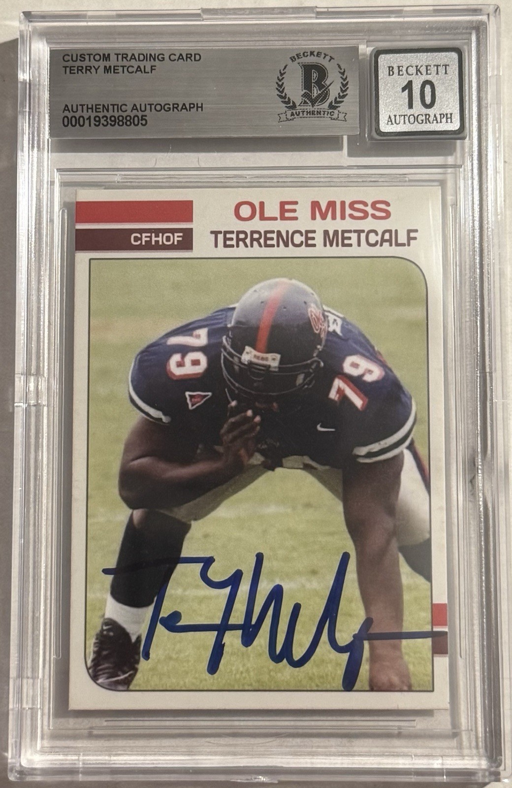 Terrence Metcalf Signed Autographed Ole Miss Trading Card BAS Beckett Slabbed