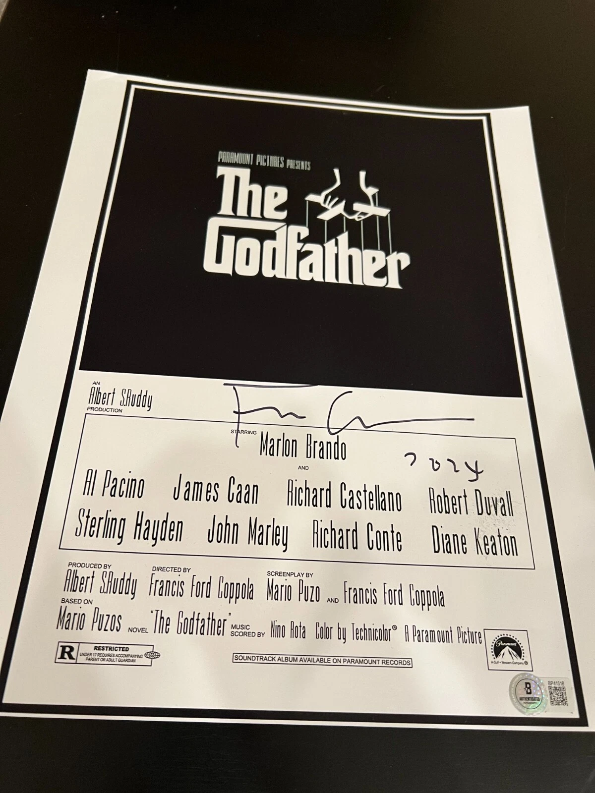 FRANCIS FORD COPPOLA SIGNED AUTOGRAPH 11x14 GODFATHER POSTER PHOTO BECKETT BAS D
