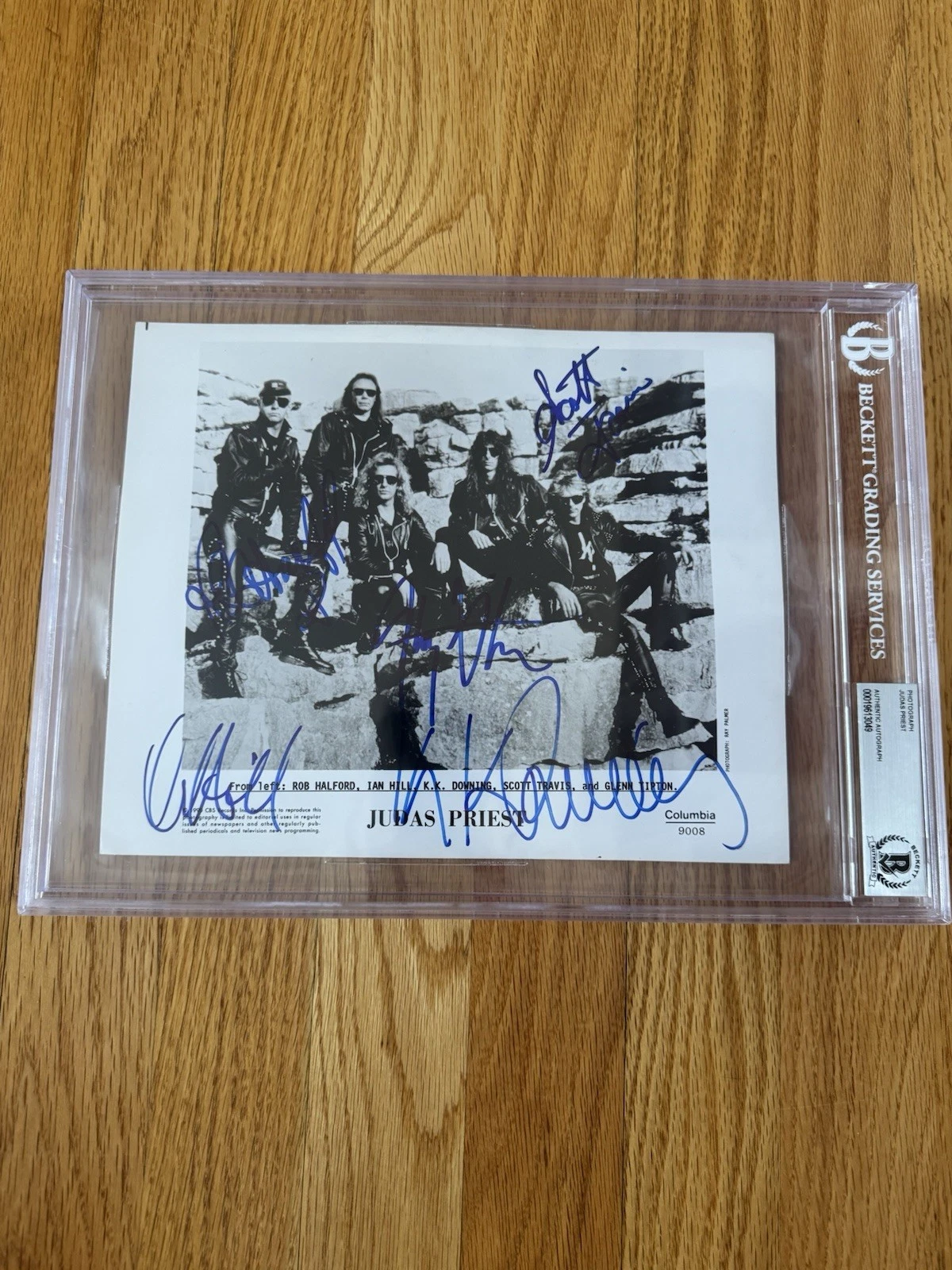 Judas Priest Complete Signed Photo Beckett Slab Rob Halford Ian Kk Glenn Scott