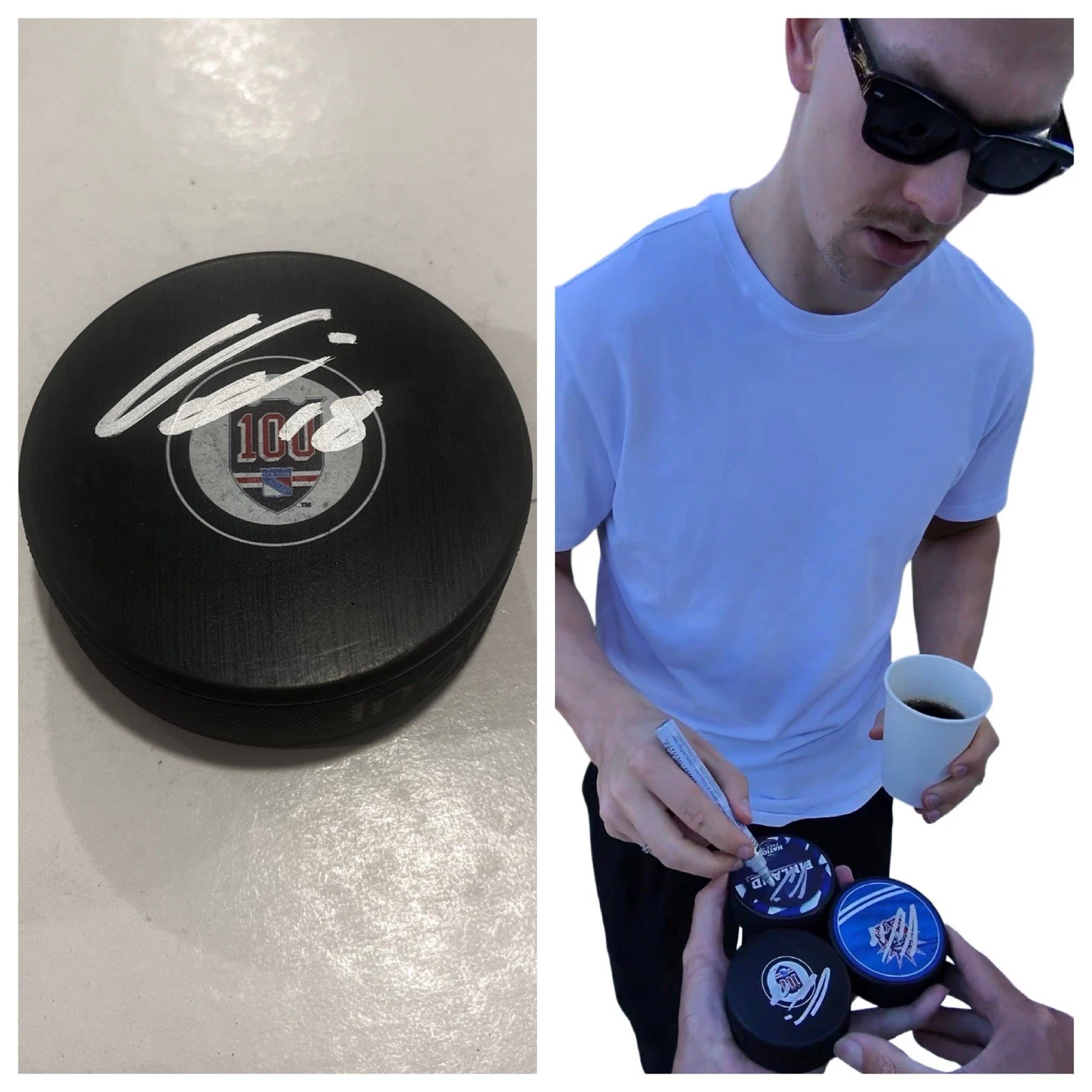 URHO VAAKANAINEN SIGNED NEW YORK RANGERS HOCKEY PUCK W/ CASE COA