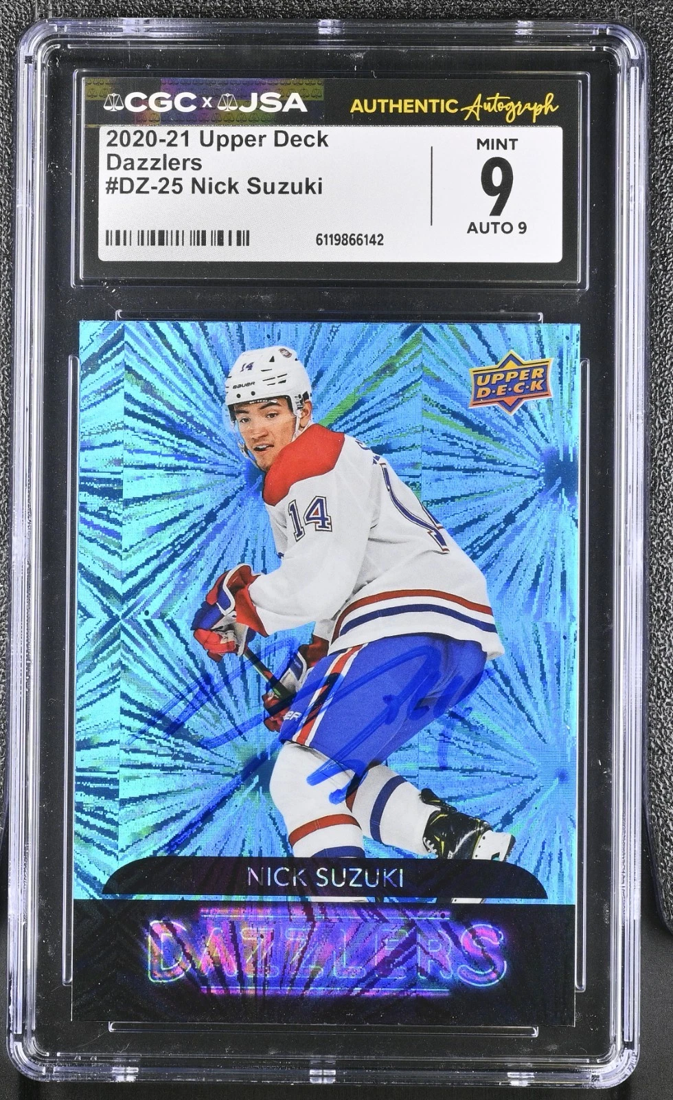 NICK SUZUKI SIGNED 2020-21 UPPER DECK DAZZLERS CARD #DZ-25 CGC 9 JSA 9 AUTO