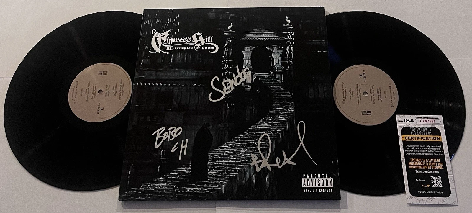 CYPRESS HILL SIGNED TEMPLES OF BOOM LP VINYL RECORD ALBUM B-REAL SEN DOG JSA COA