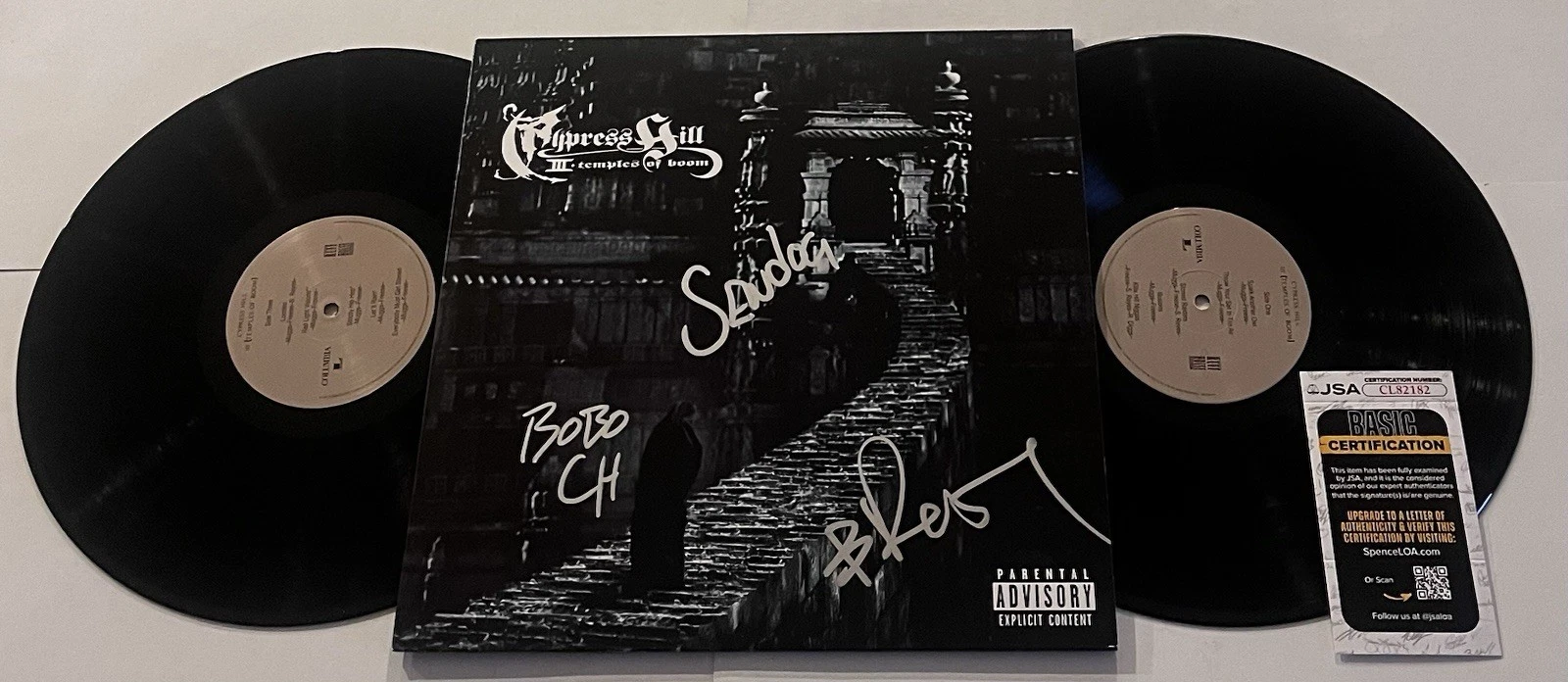 CYPRESS HILL SIGNED TEMPLES OF BOOM LP VINYL RECORD ALBUM B-REAL SEN DOG JSA COA