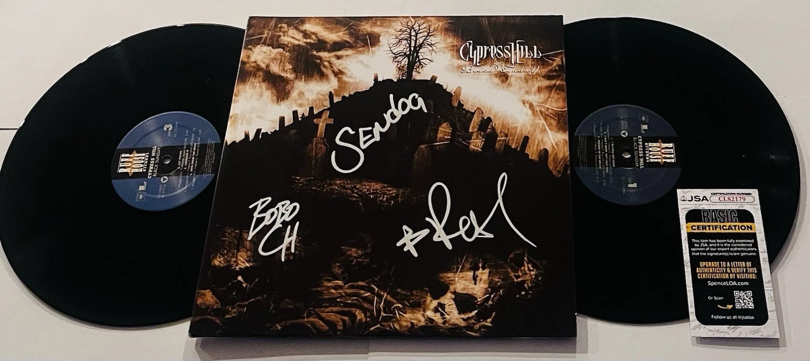 CYPRESS HILL SIGNED BLACK SUNDAY LP VINYL RECORD ALBUM B-REAL SEN DOG JSA COA