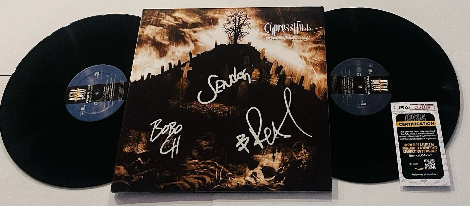 CYPRESS HILL SIGNED BLACK SUNDAY LP VINYL RECORD ALBUM B-REAL SEN DOG JSA COA