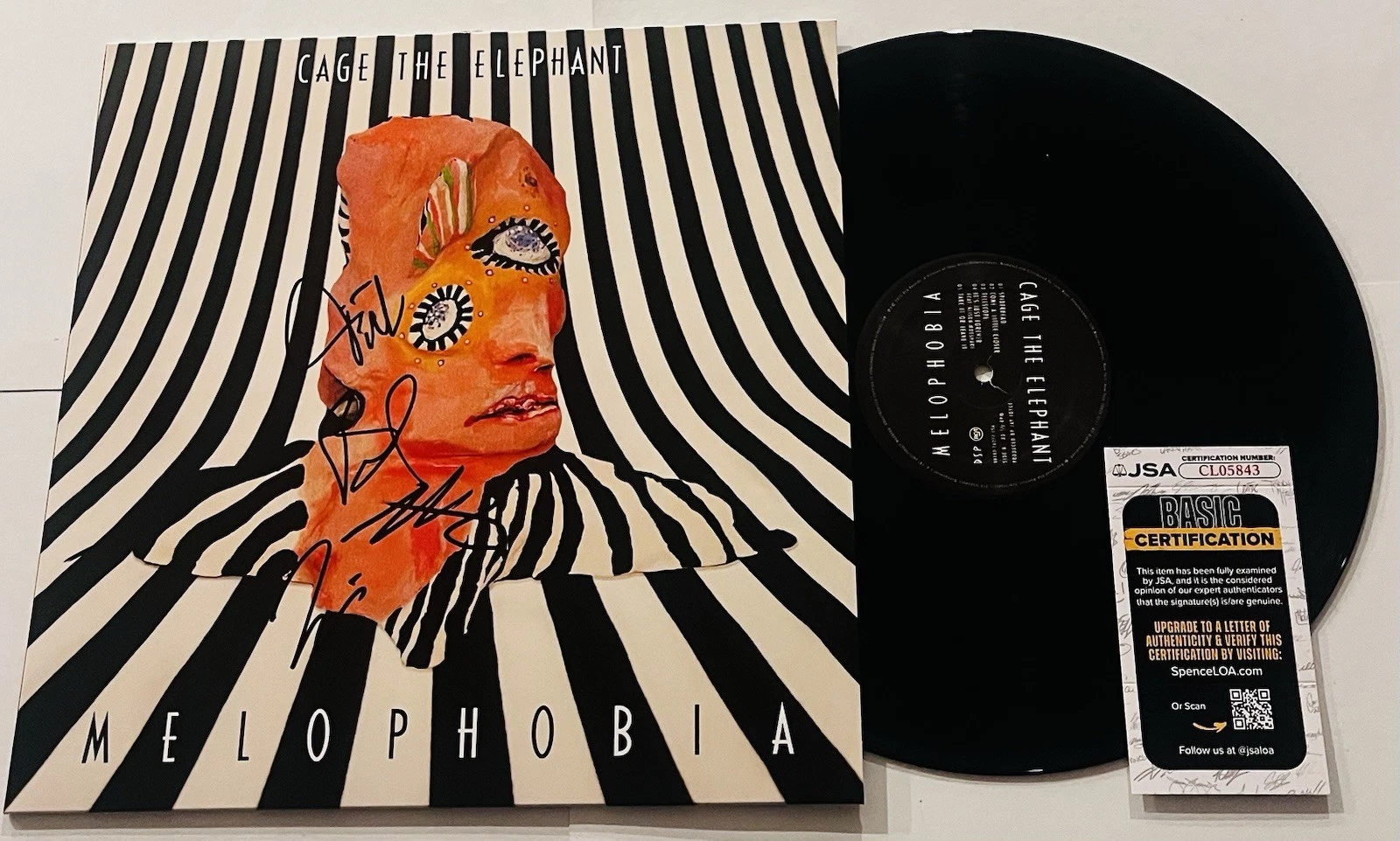 CAGE THE ELEPHANT BAND SIGNED MELOPHOBIA LP VINYL RECORD ALBUM MATT +3 JSA COA