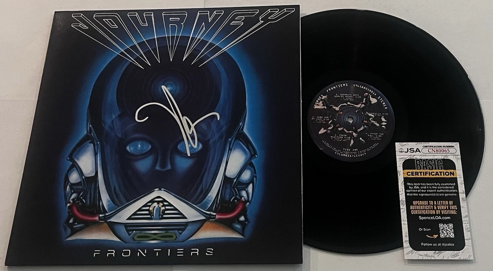 NEAL SCHON SIGNED JOURNEY FRONTIERS LP VINYL RECORD ALBUM JSA COA
