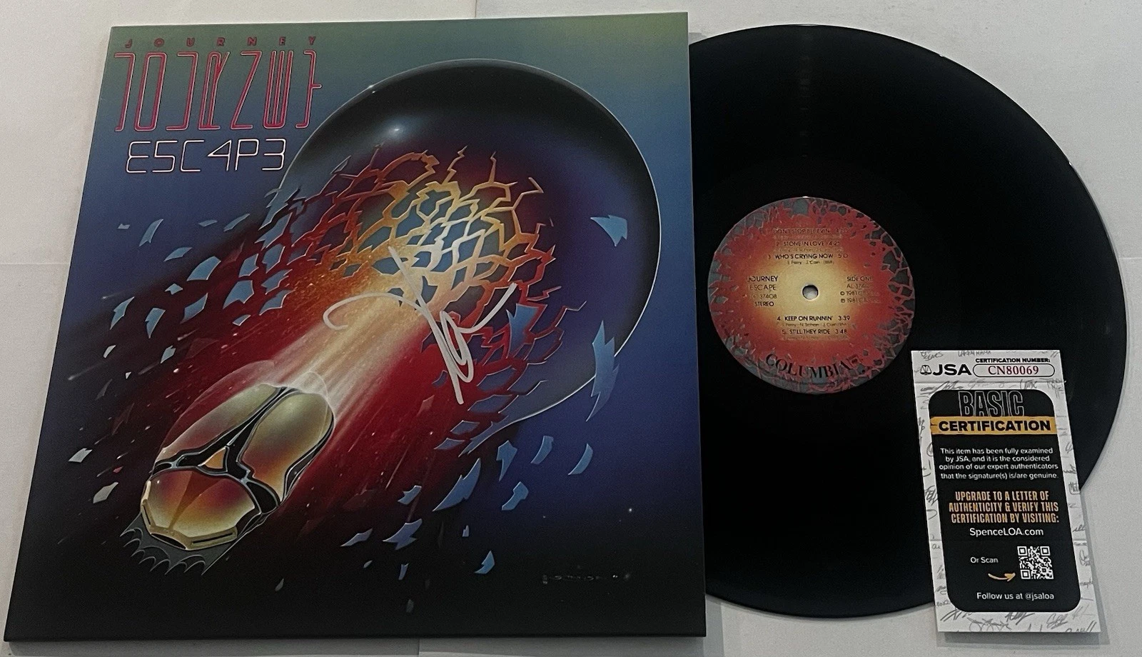 NEAL SCHON SIGNED JOURNEY ESCAPE LP VINYL RECORD ALBUM JSA COA