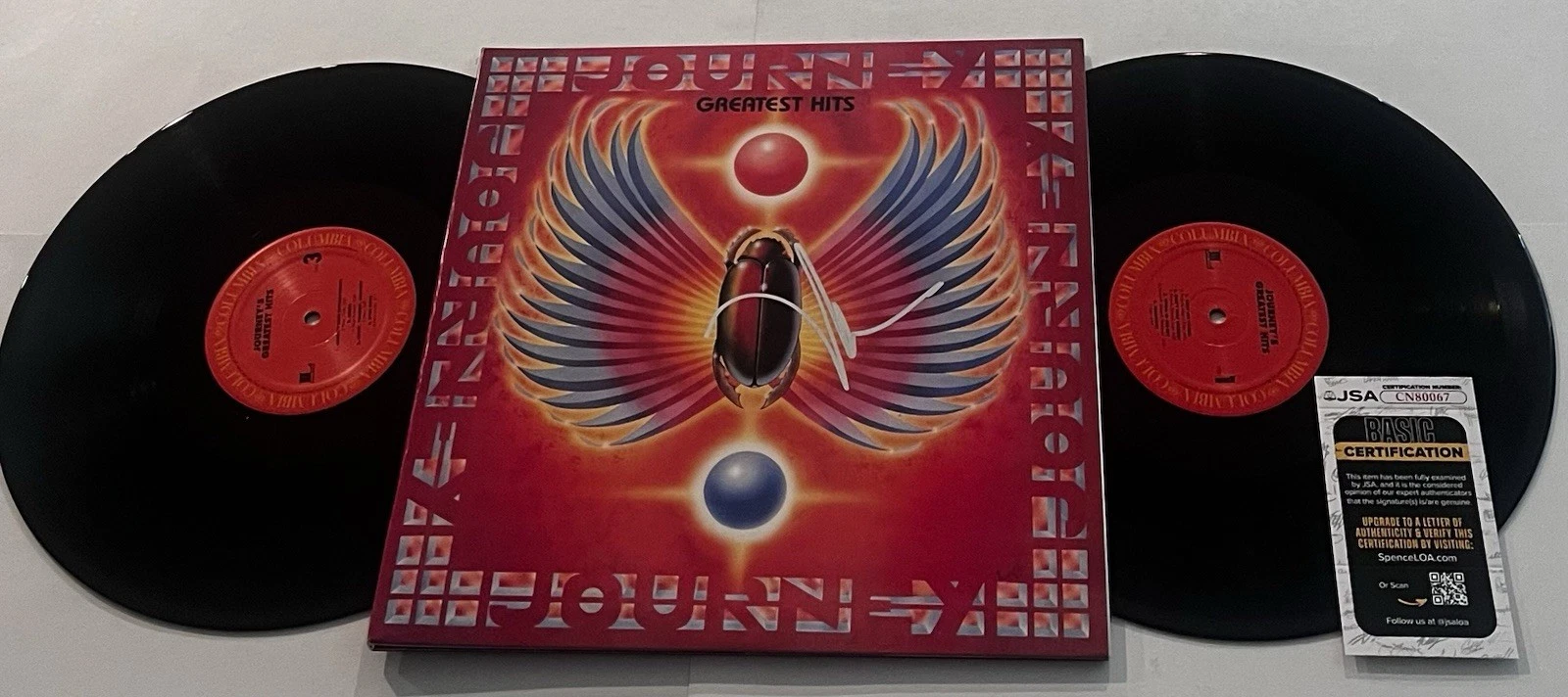 NEAL SCHON SIGNED JOURNEY GREATEST HITS LP VINYL RECORD ALBUM JSA COA
