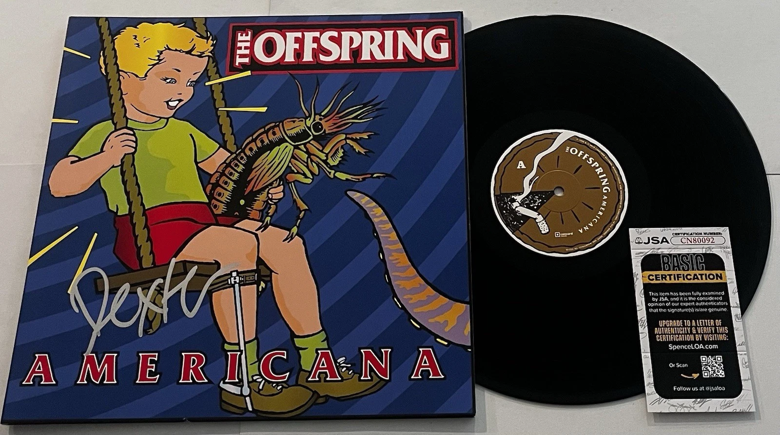 DEXTER HOLLAND THE OFFSPRING SIGNED AMERICANA LP VINYL RECORD ALBUM JSA COA