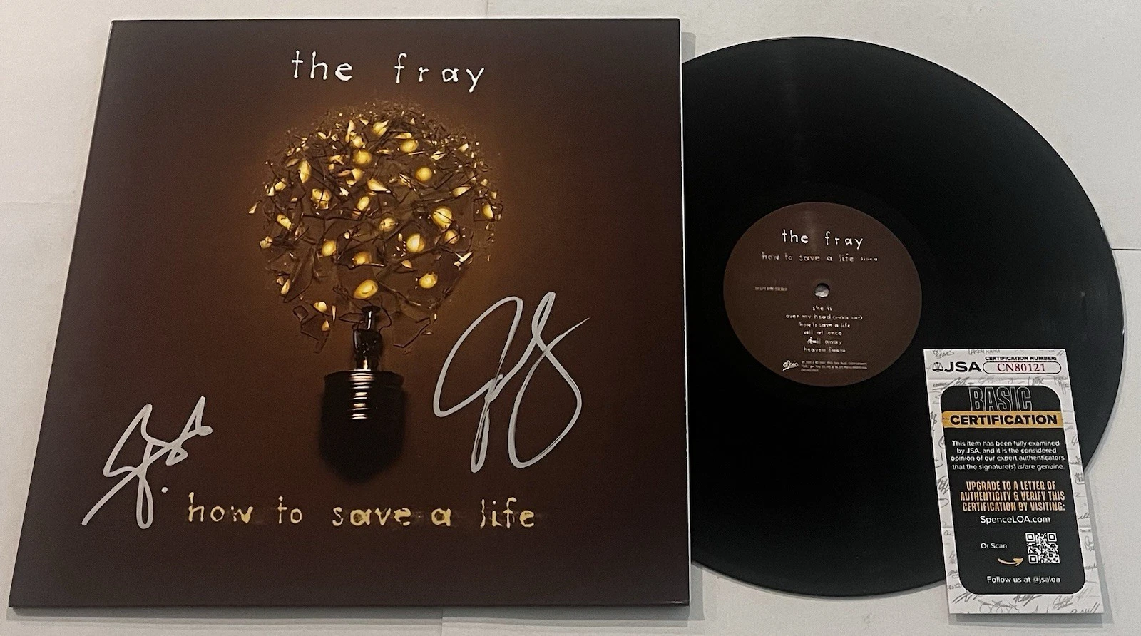 THE FRAY BAND SIGNED HOW TO SAVE A LIFE LP VINYL RECORD ALBUM JOE KING BEN JSA
