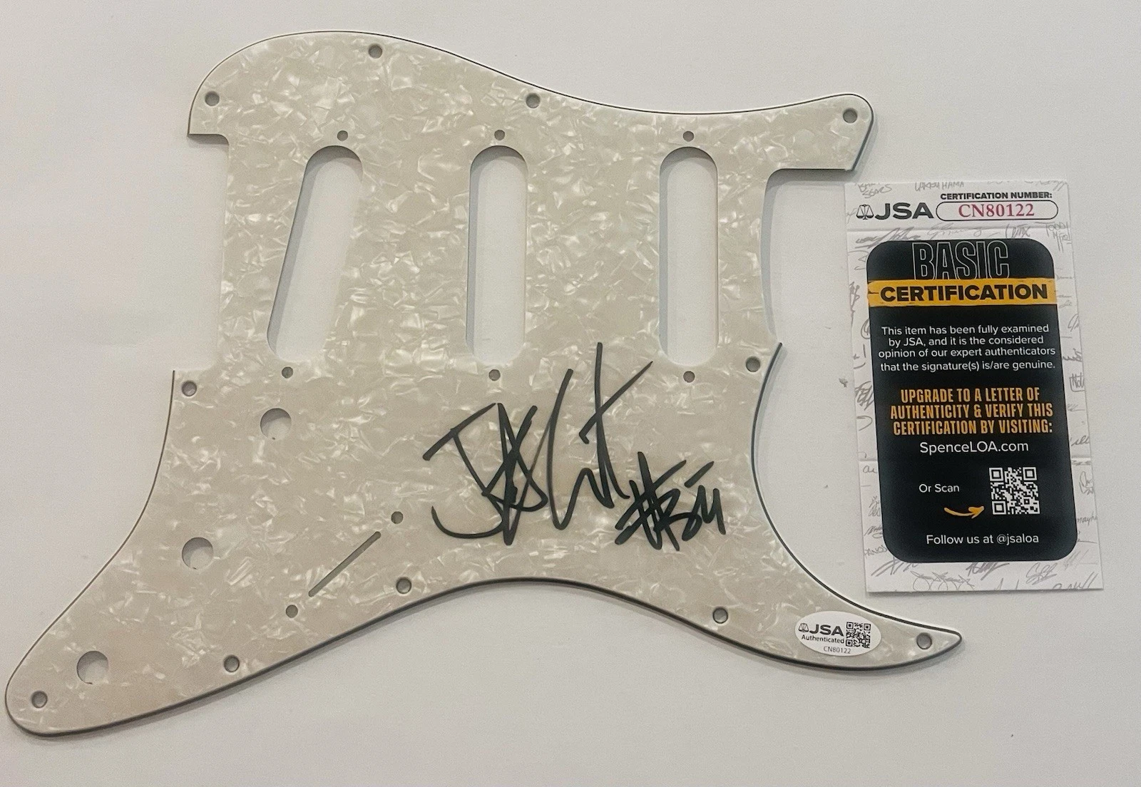 JARET REDDICK BOWLING FOR SOUP SIGNED GUITAR PICKGUARD PICK GUARD JSA COA