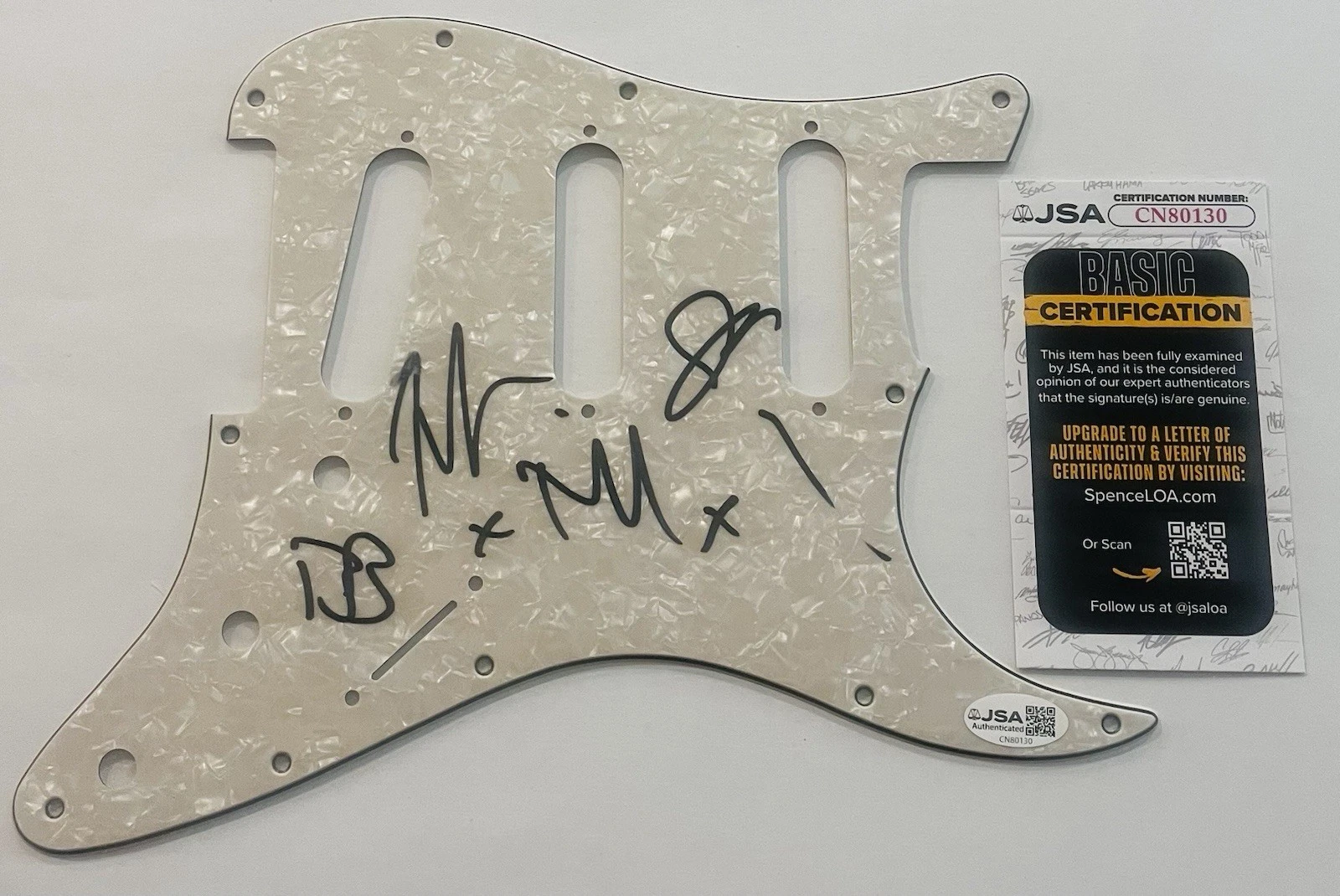 RISE AGAINST SIGNED GUITAR PICKGUARD PICK GUARD TIM MCILRATH +3 JSA COA