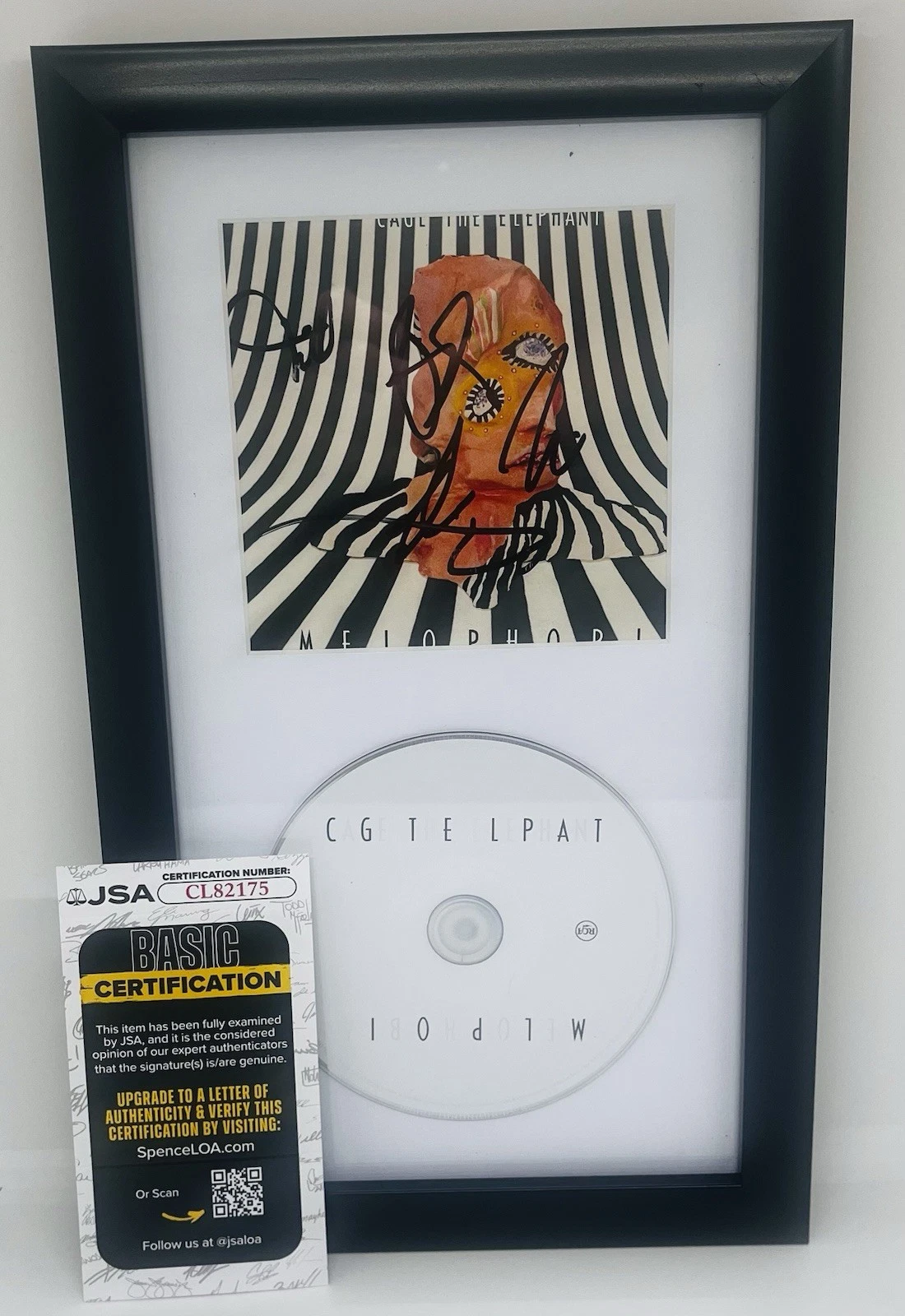 CAGE THE ELEPHANT BAND SIGNED MELOPHOBIA FRAMED CD ALBUM MATT SCHULTZ +3 JSA COA