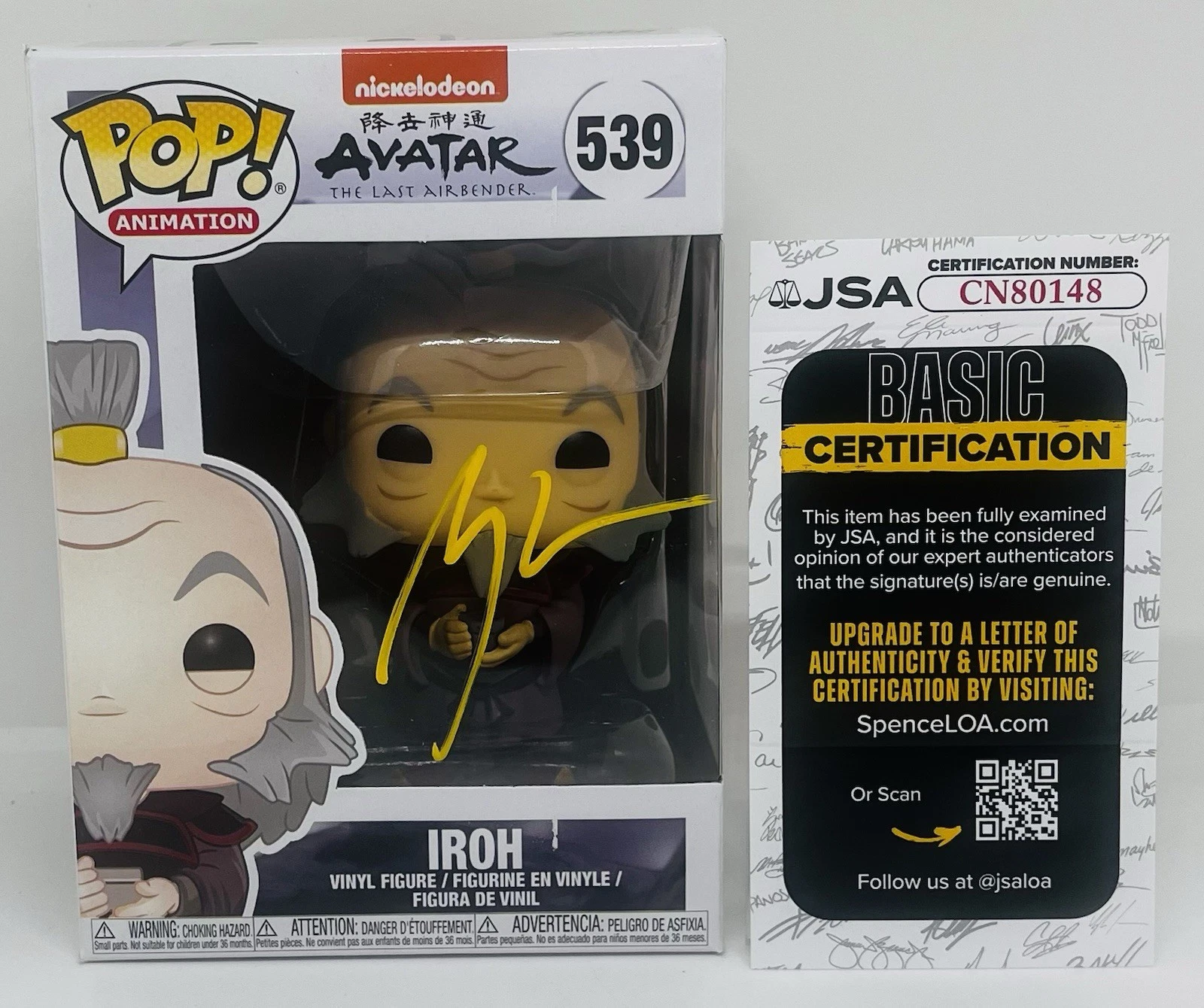 GREG BALDWIN SIGNED IROH POP FUNKO FIGURE AVATAR THE LAST AIRBENDER JSA COA