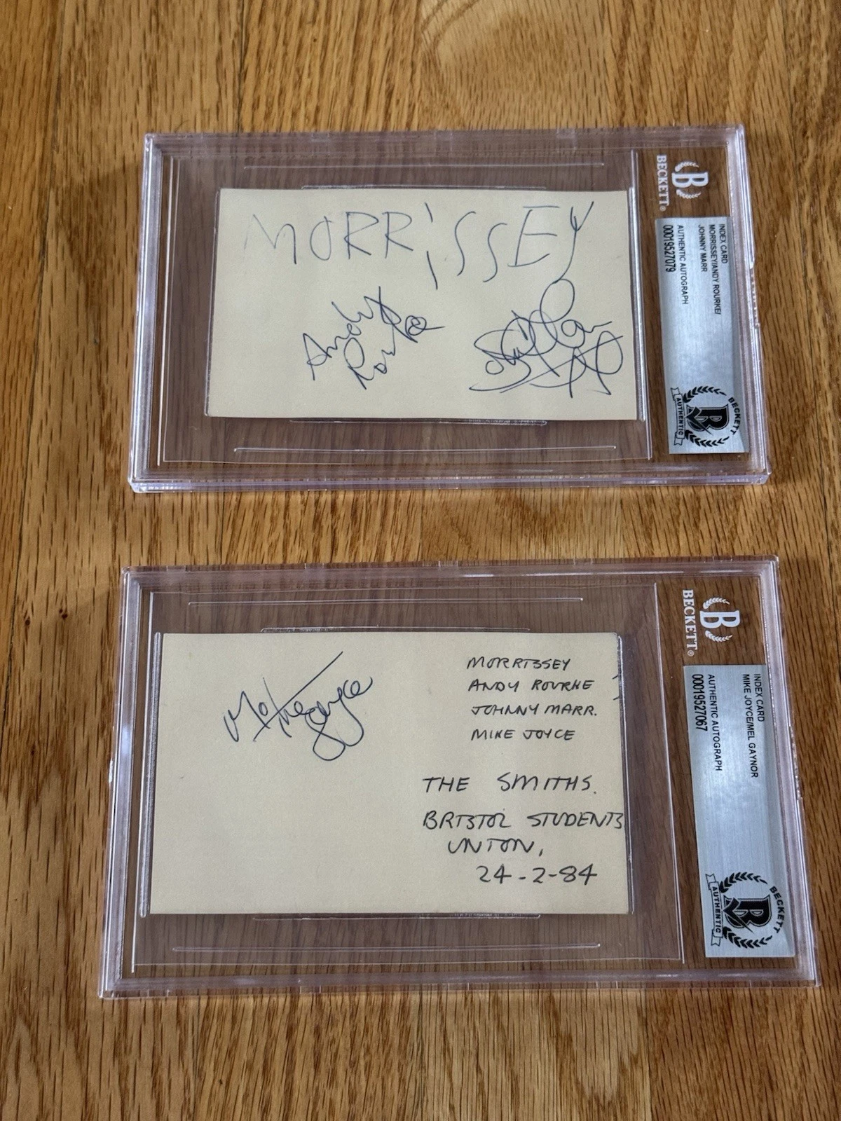 The Smiths Signed Set - Morrissey Marr Rourke Joyce Beckett Slabbed 2/24/84