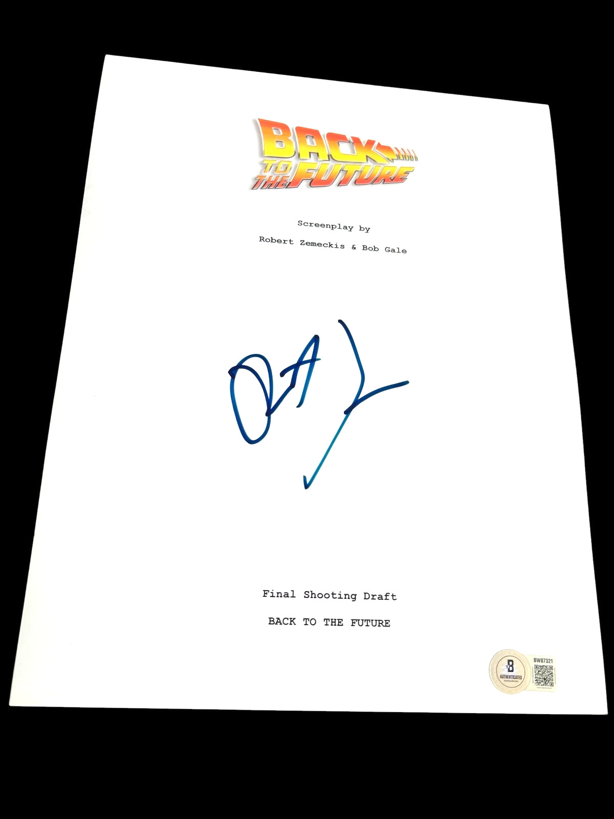 ROBERT ZEMECKIS SIGNED AUTOGRAPH MOVIE SCRIPT BACK TO THE FUTURE BECKETT BAS COA