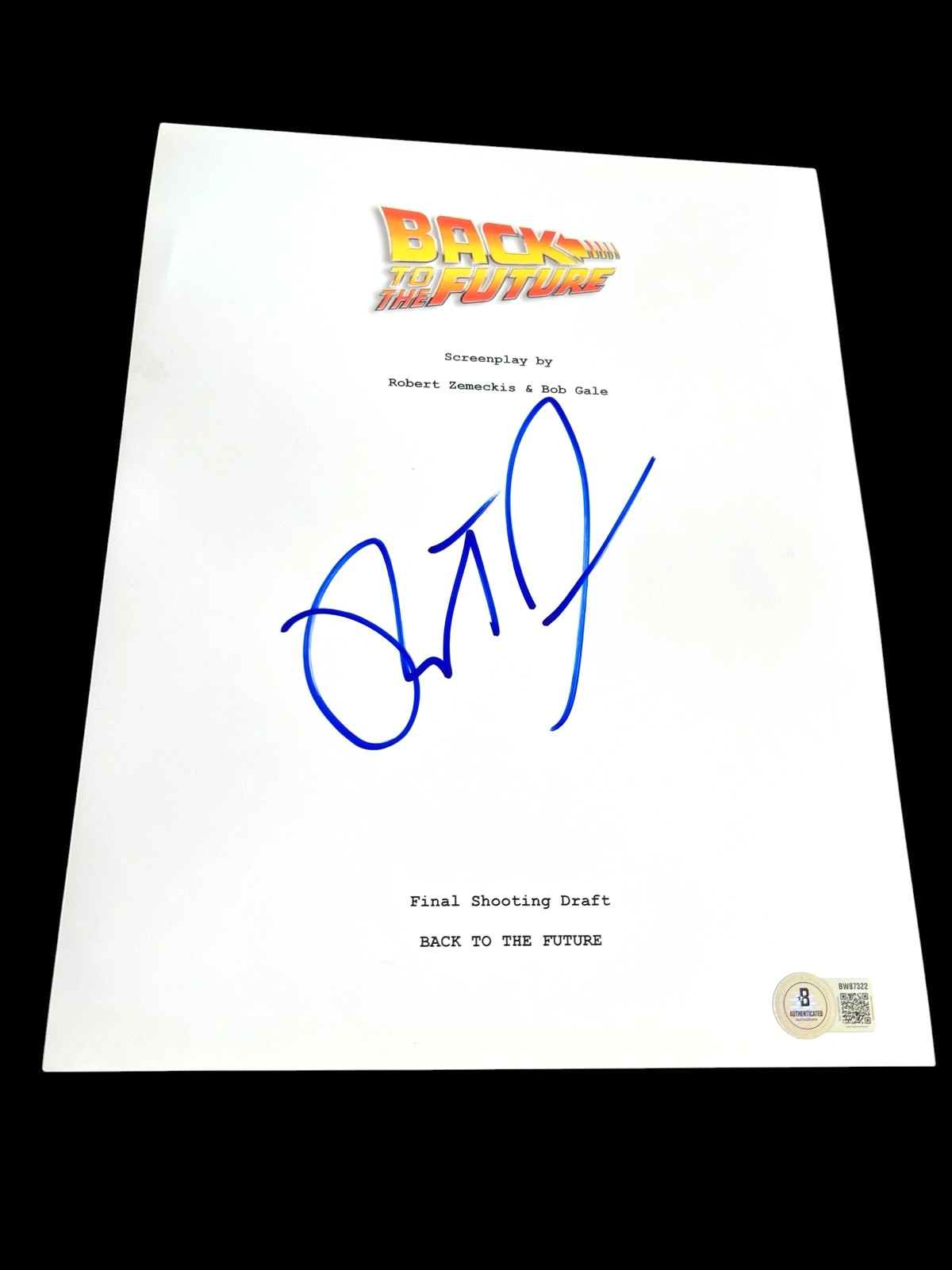 ROBERT ZEMECKIS SIGNED AUTOGRAPH MOVIE SCRIPT BACK TO THE FUTURE BECKETT BAS COA