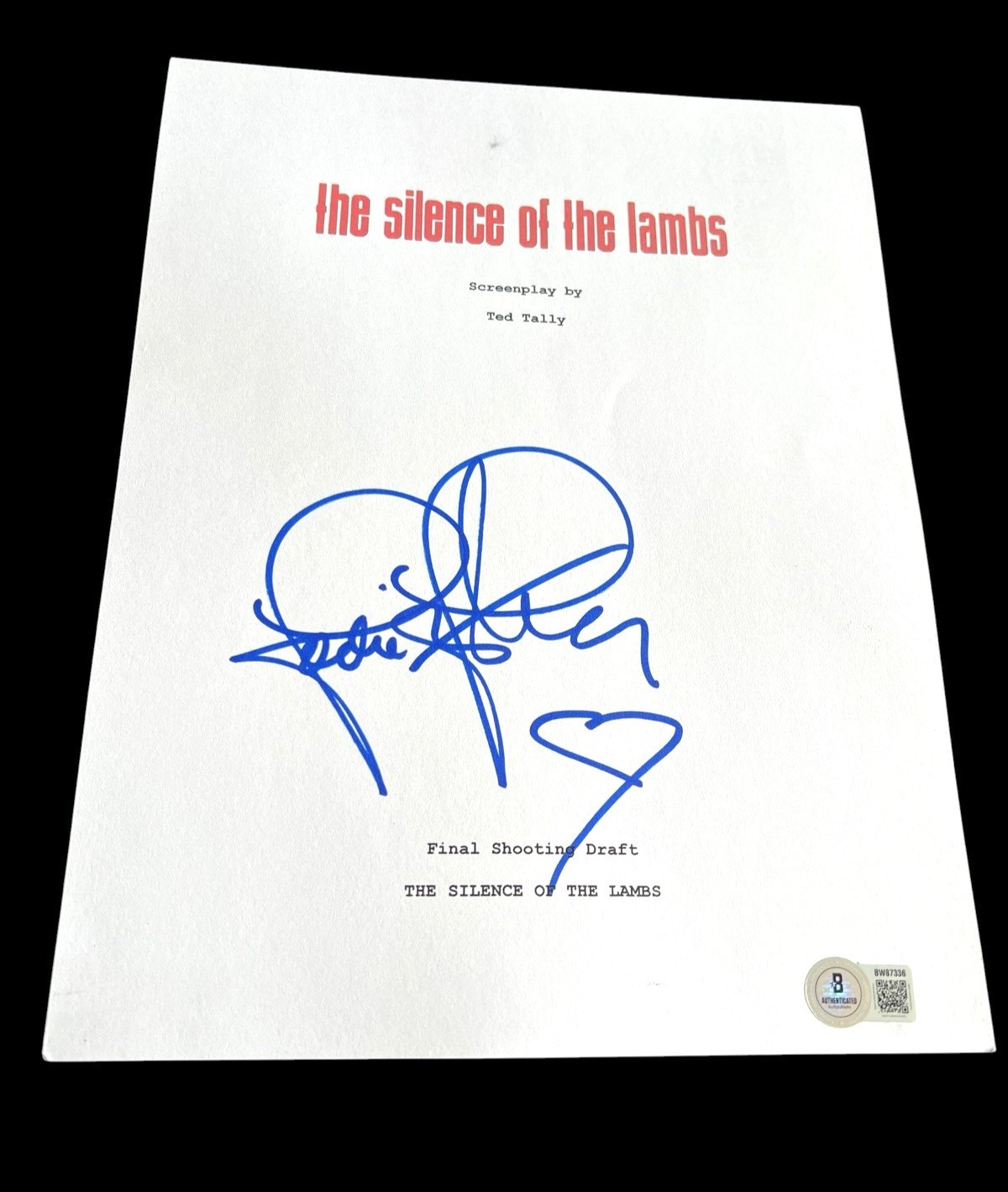 JODIE FOSTER SIGNED AUTOGRAPH MOVIE SCRIPT SILENCE OF THE LAMBS BECKETT BAS X1