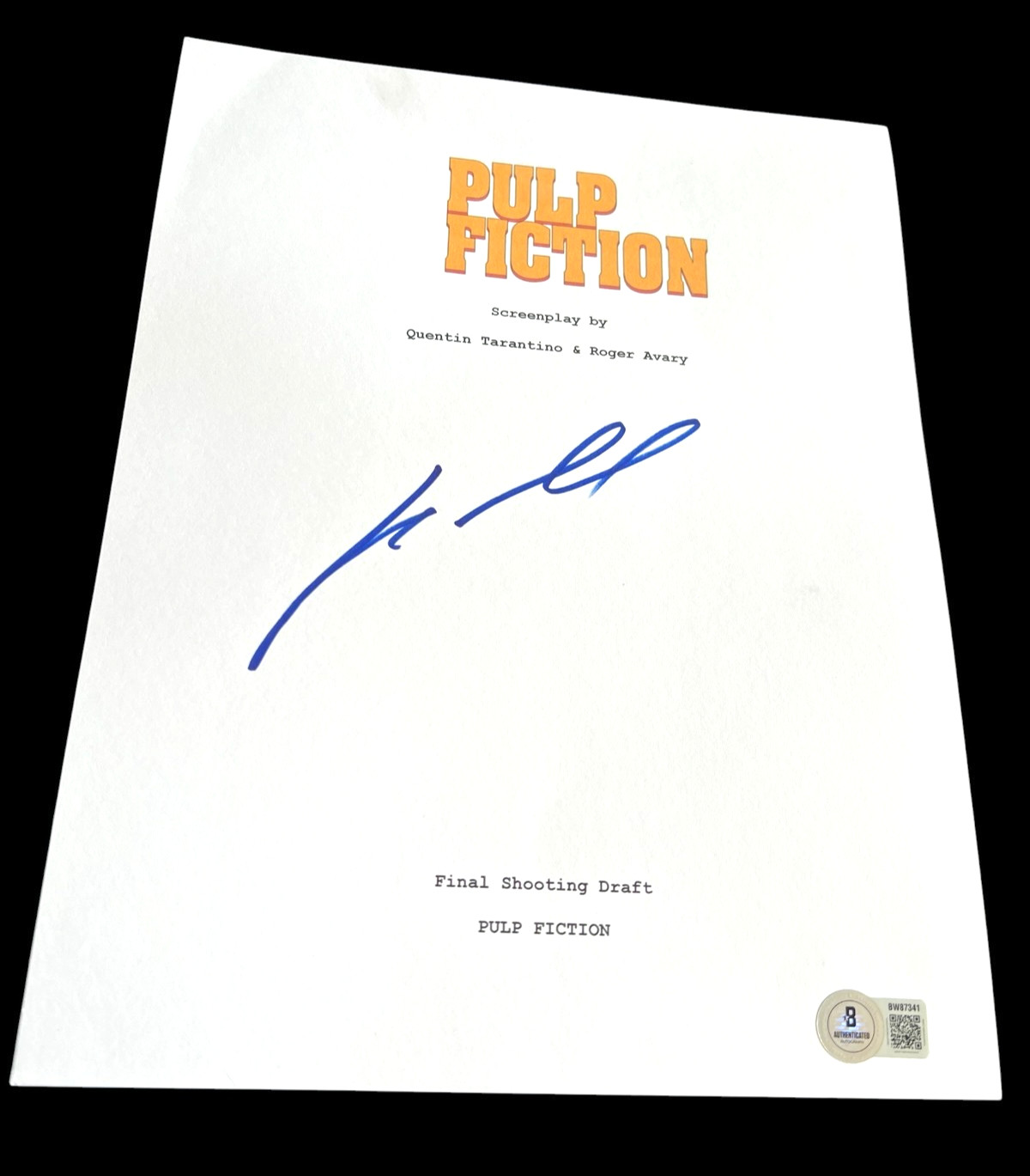 JOHN TRAVOLTA SIGNED AUTOGRAPH MOVIE SCRIPT PULP FICTION BECKETT BAS AUTO E