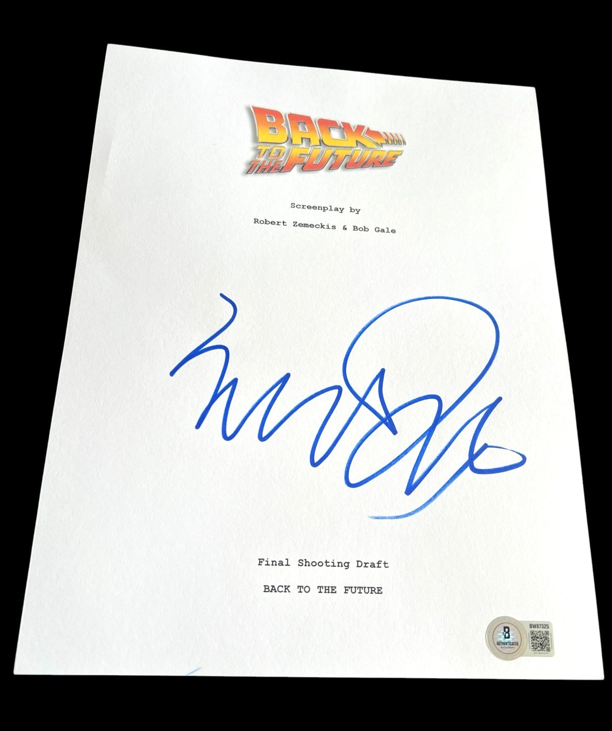 MICHAEL J FOX SIGNED AUTOGRAPH MOVIE SCRIPT BACK TO THE FUTURE BECKETT BAS COA F
