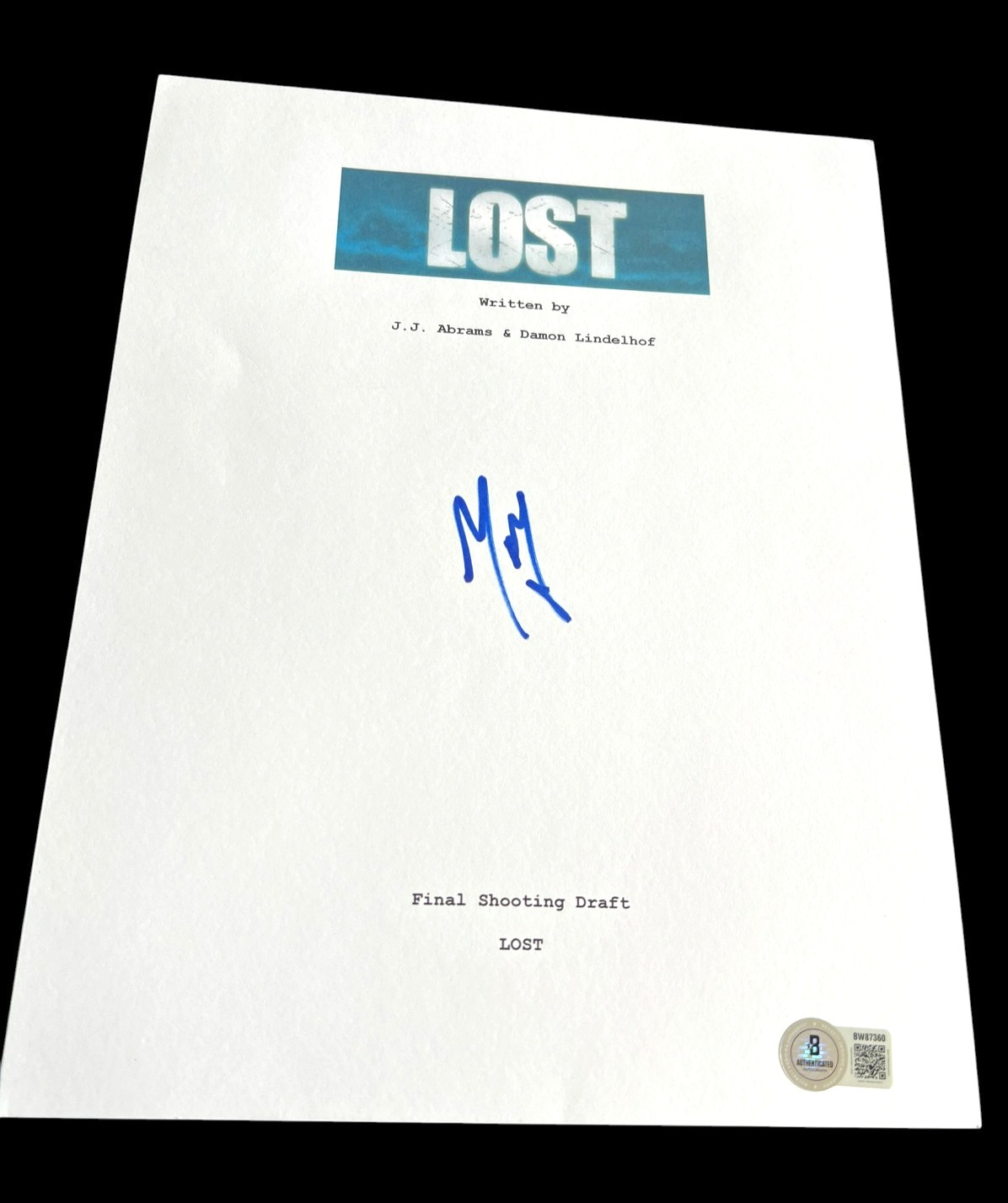MATTHEW FOX SIGNED AUTOGRAPH TELEVISION SCRIPT LOST BECKETT BAS AUTO