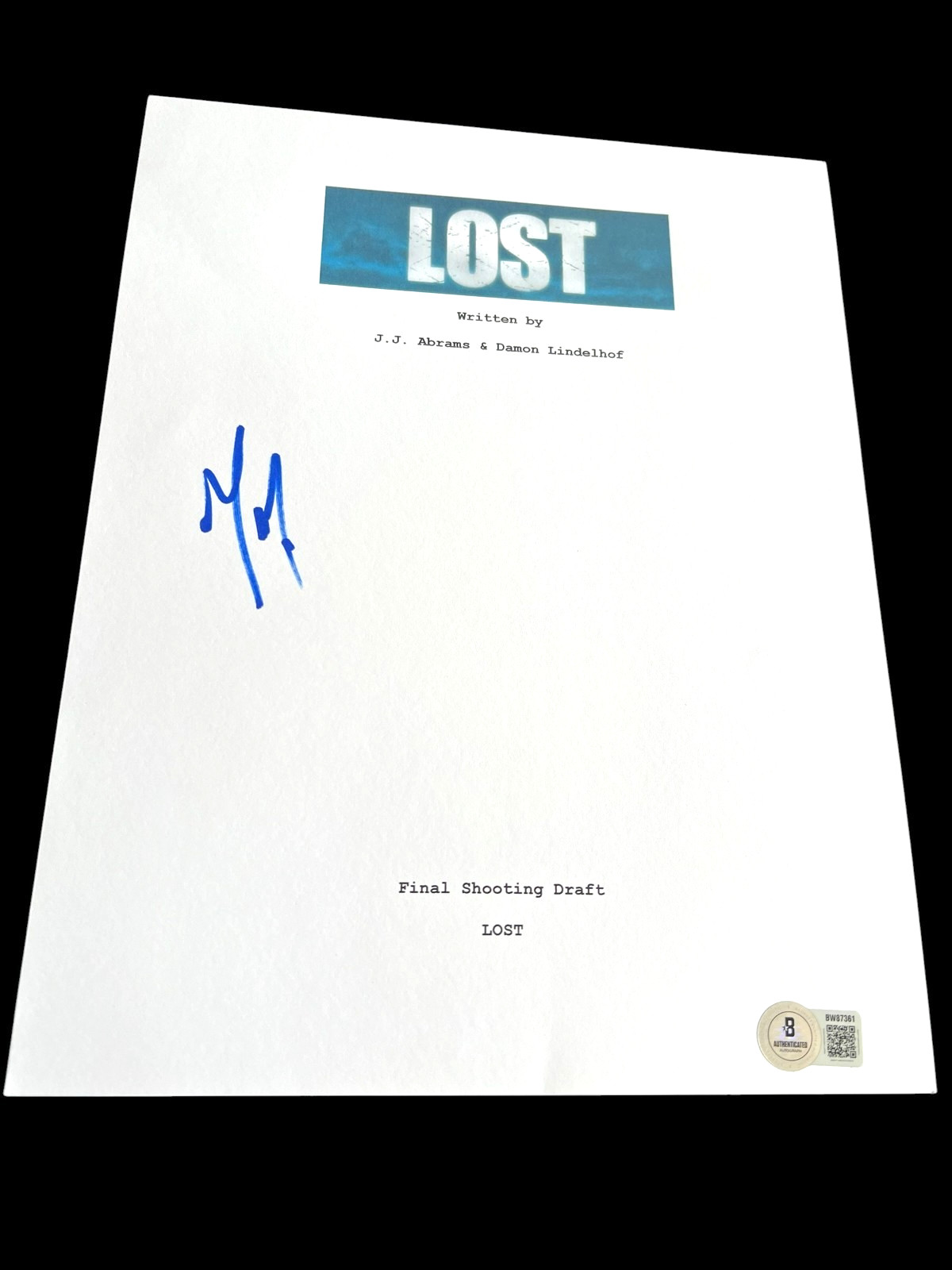 MATTHEW FOX SIGNED AUTOGRAPH TELEVISION SCRIPT LOST BECKETT BAS AUTO
