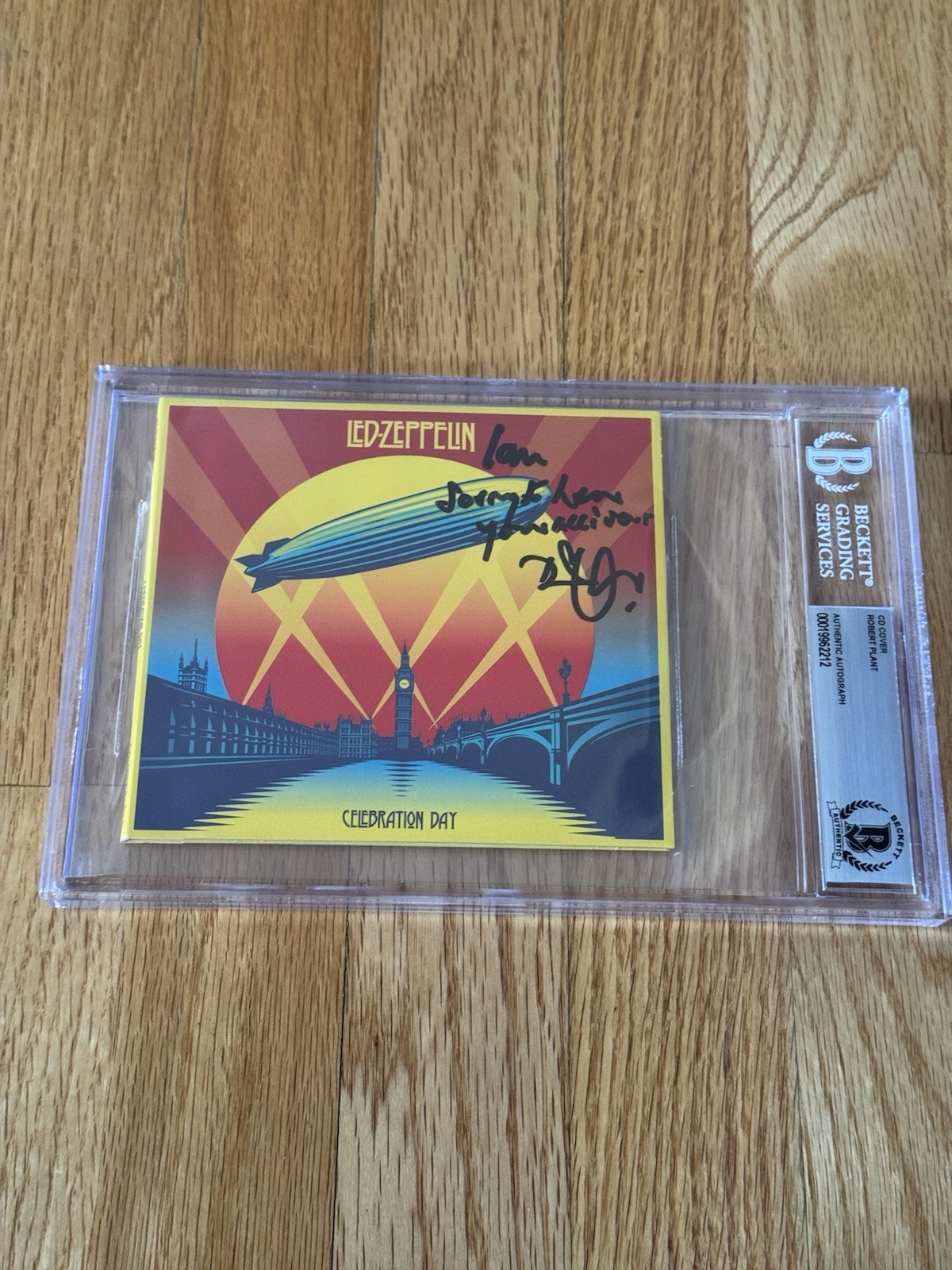 Robert Plant Signed Autographed LED Zeppelin Celebration Day CD Beckett Slab