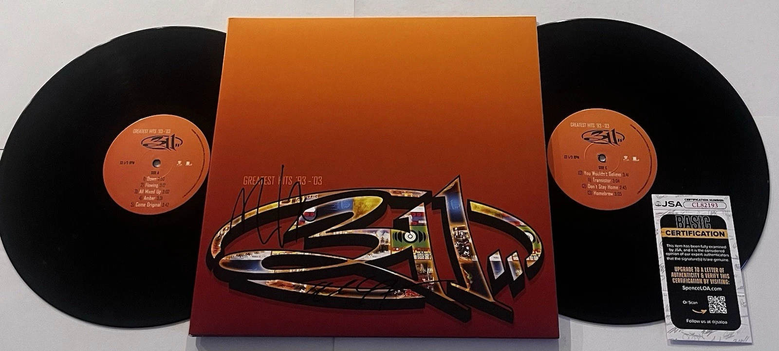 311 BAND SIGNED GREATEST HITS LP VINYL RECORD ALBUM NICK HEXUM CHAD SEXTON JSA