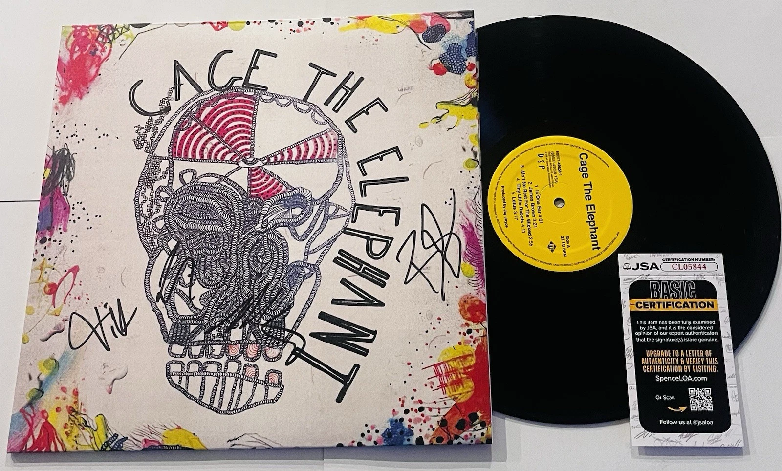 CAGE THE ELEPHANT BAND SIGNED LP VINYL RECORD ALBUM MATT SHULTZ +3 JSA COA