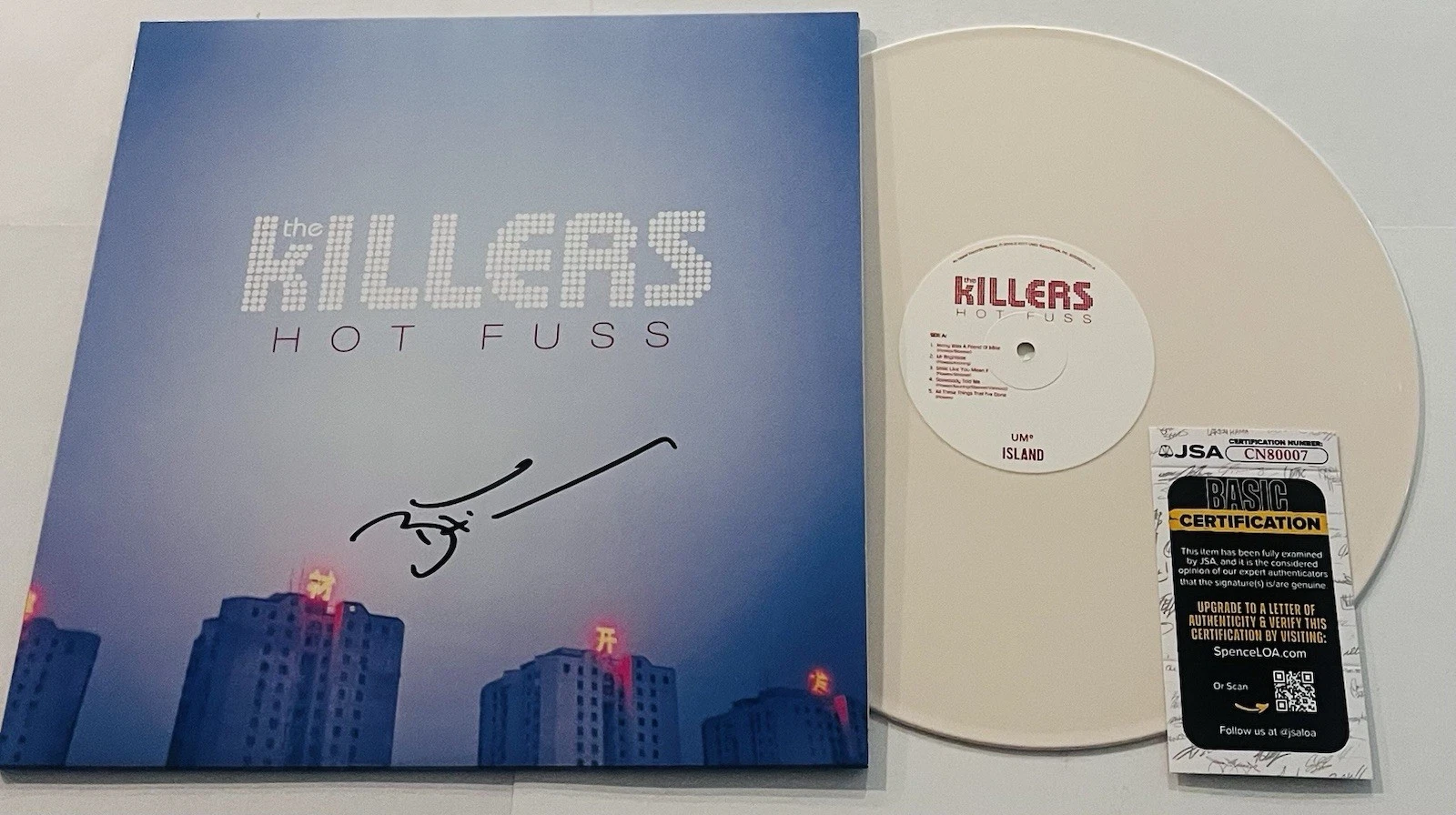 BRANDON FLOWERS SIGNED THE KILLERS HOT FUSS LP VINYL RECORD ALBUM JSA COA