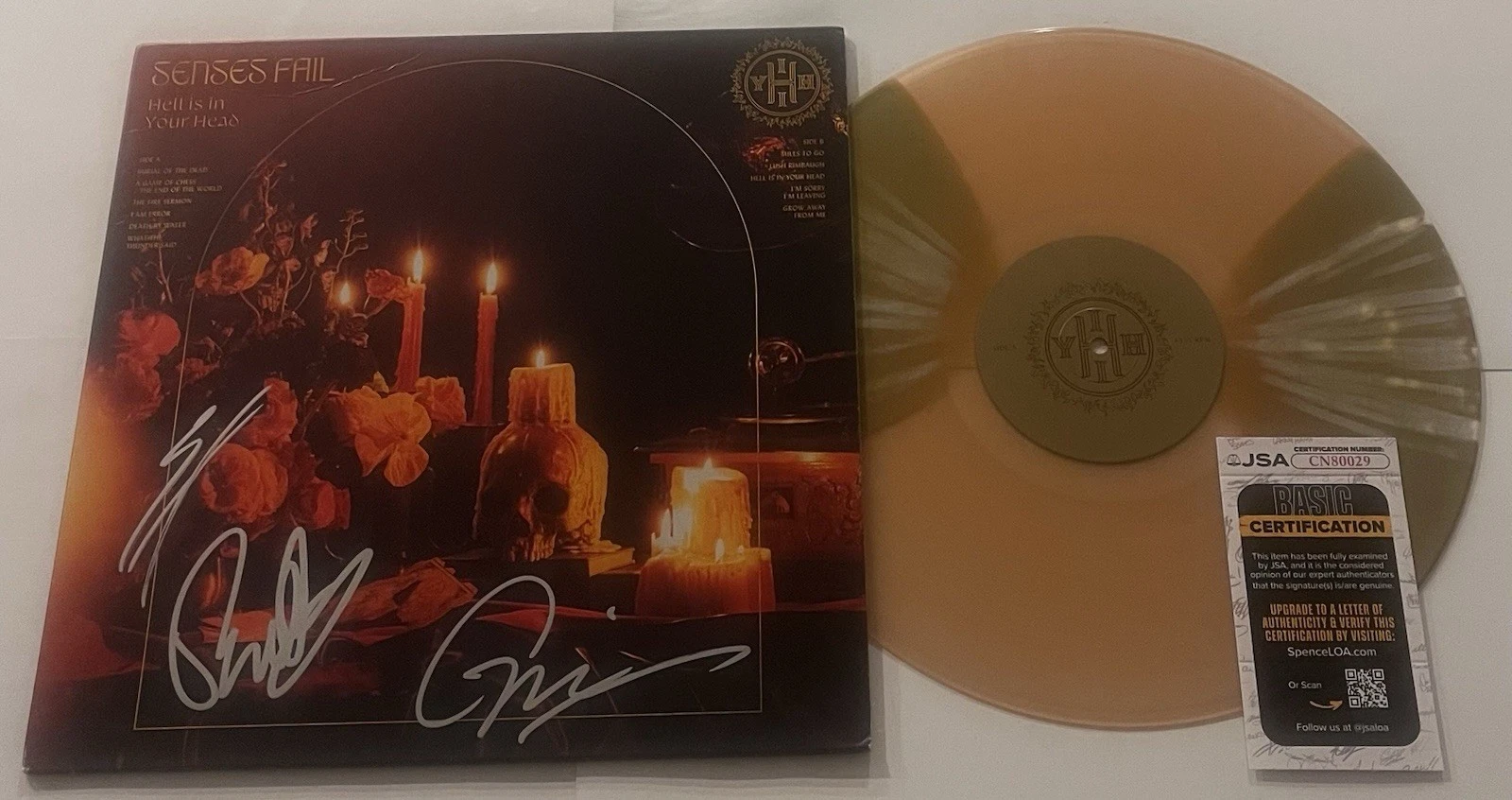 SENSES FAIL SIGNED HELL IS IN YOUR HEAD LP VINYL RECORD ALBUM BUDDY NIELSEN JSA