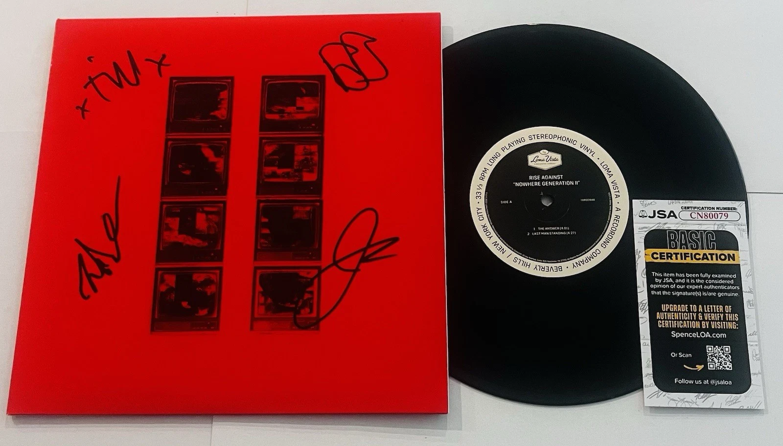 RISE AGAINST BAND SIGNED NOWHERE GENERATION II LP VINYL RECORD TIM MCILRATH JSA