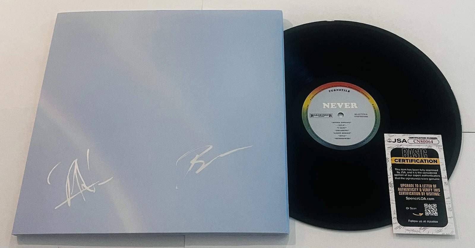 TURNSTILE BAND SIGNED NEVER ENOUGH LP VINYL RECORD BRENDAN YATES JSA COA