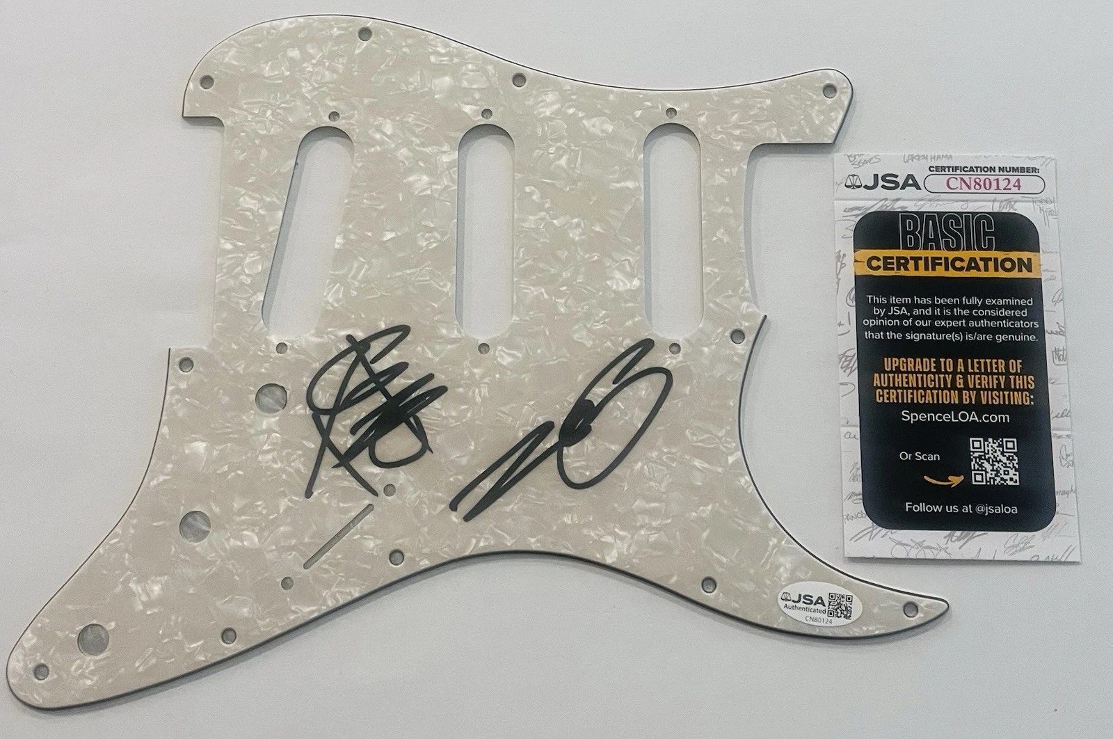 FIVE FINGER DEATH PUNCH SIGNED GUITAR PICKGUARD PICK GUARD ZOLTAN BATHORY JSA