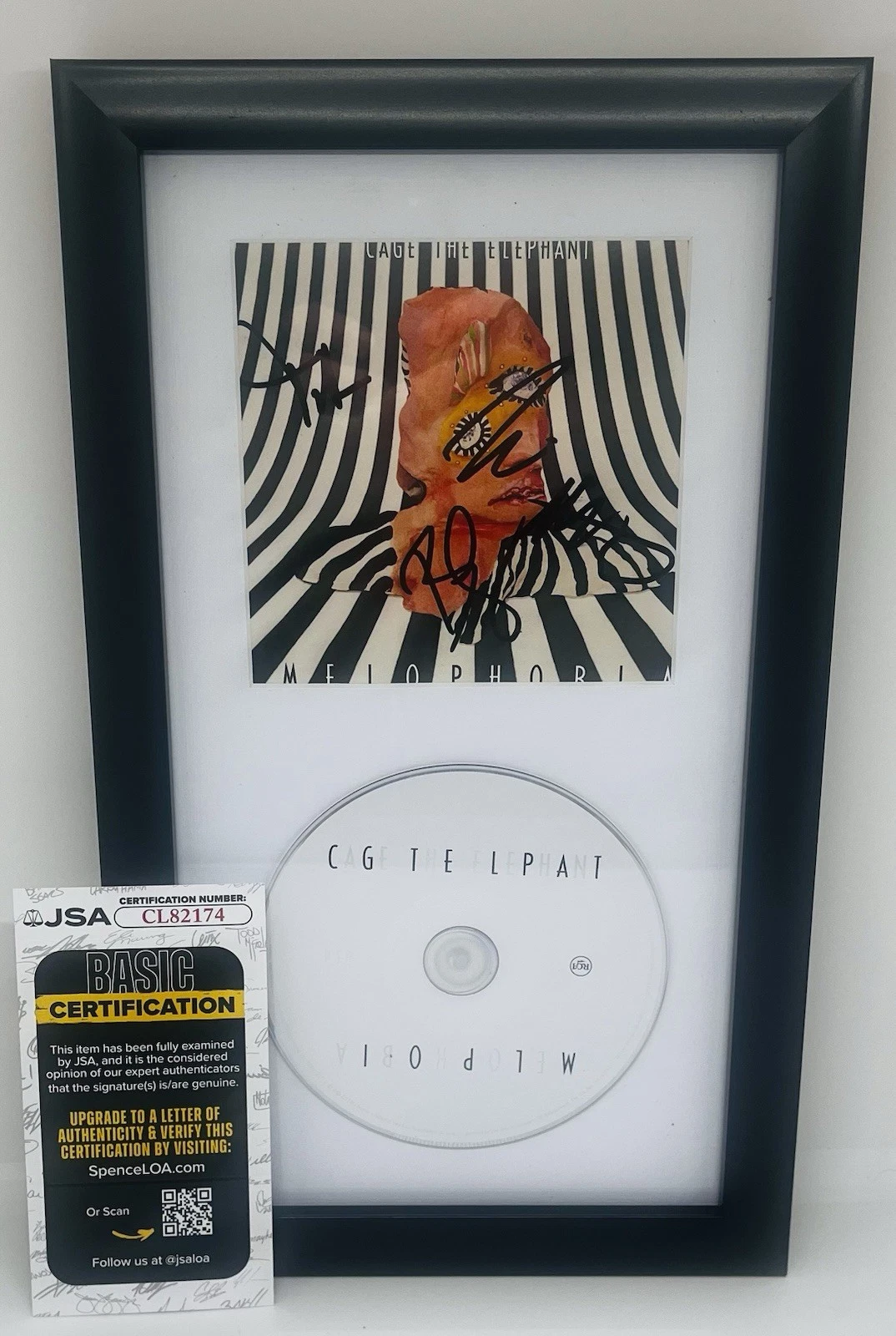 CAGE THE ELEPHANT BAND SIGNED MELOPHOBIA FRAMED CD ALBUM MATT SCHULTZ +3 JSA COA