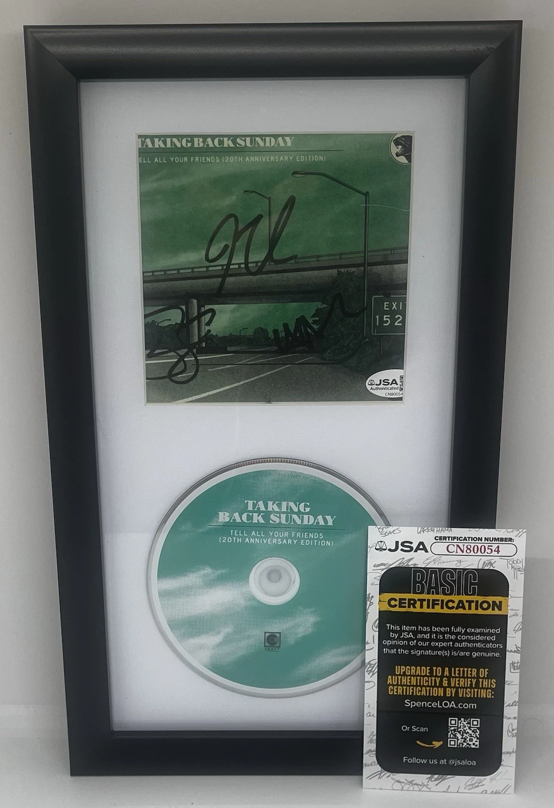 TAKING BACK SUNDAY SIGNED TELL ALL YOUR FRIENDS FRAMED CD ALBUM ADAM JSA COA