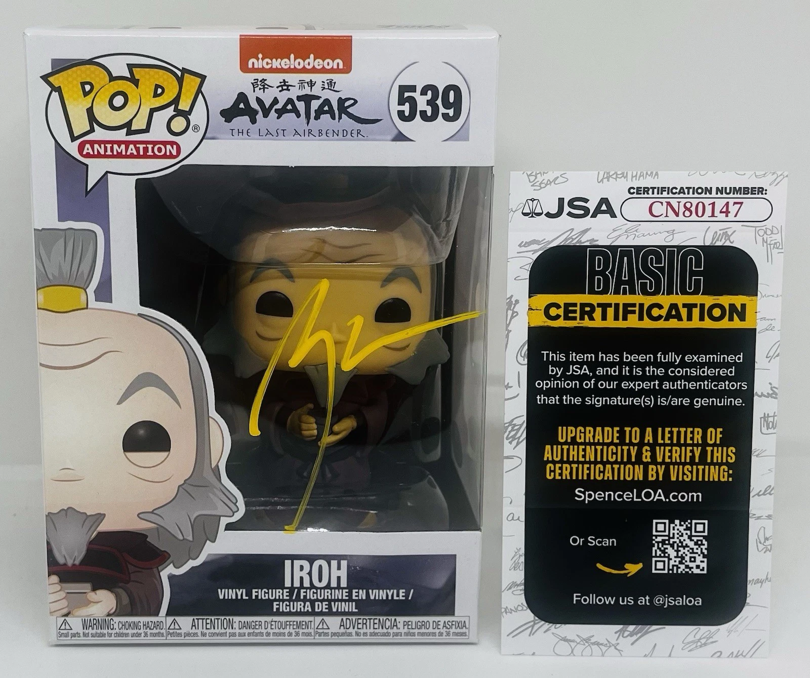 GREG BALDWIN SIGNED IROH POP FUNKO FIGURE AVATAR THE LAST AIRBENDER JSA COA
