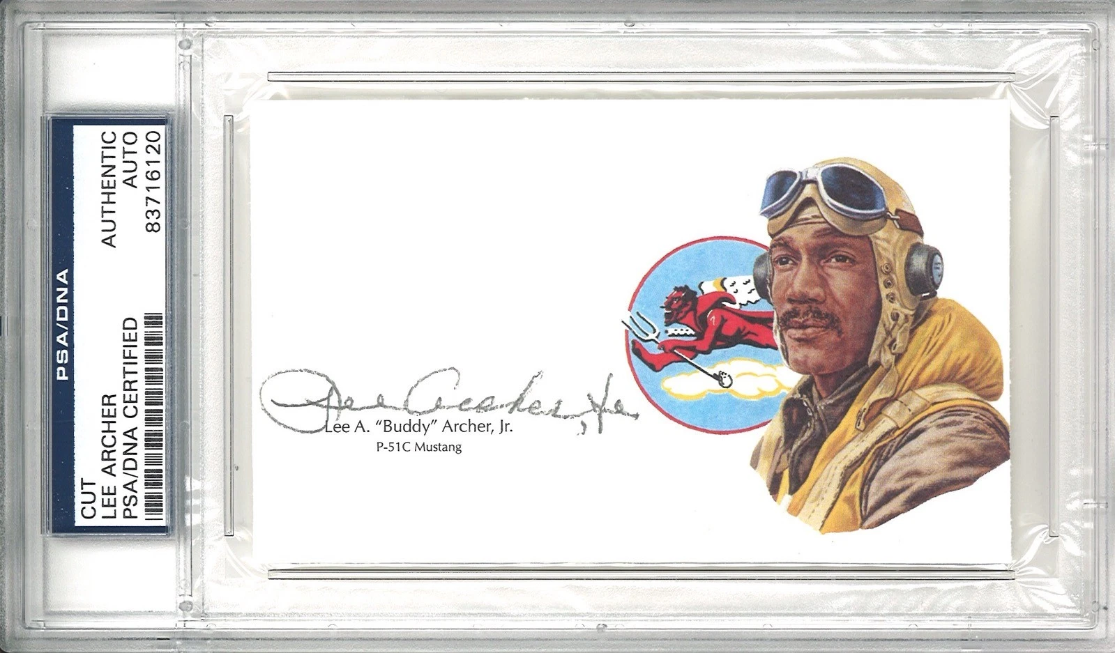 Lee Archer Jr Signed Cut Signature PSA/DNA Tuskegee Airmen Red Tails GOE P-51C