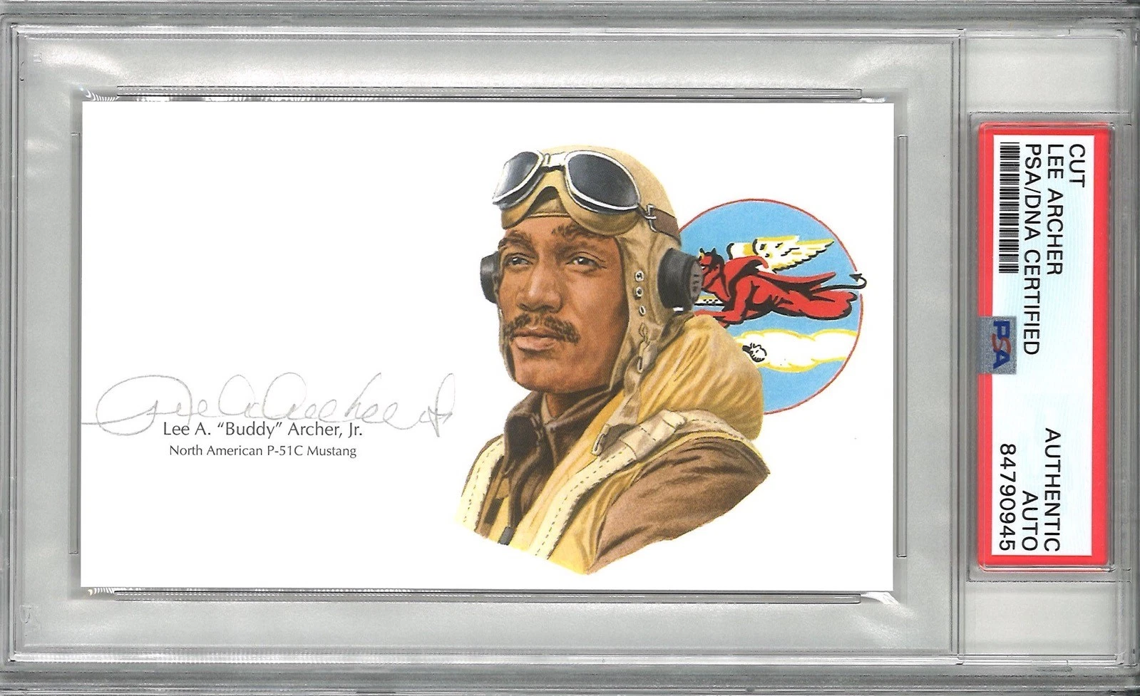 Lee Archer Jr Signed Cut Signature PSA/DNA Tuskegee Airmen Red Tails GOE P-51C 2