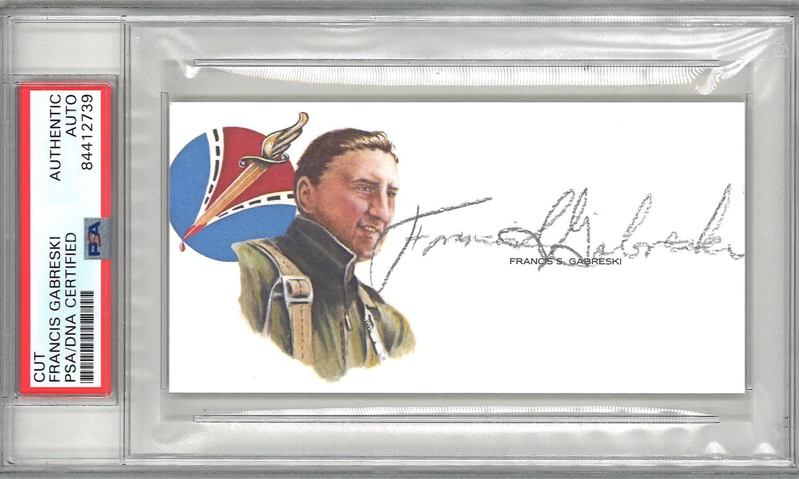 Gabby Gabreski Signed Cut Signature PSA/DNA WWII Fighter Ace GOE