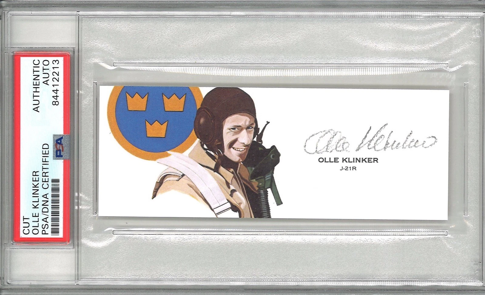 Olle Klinker Signed Cut Signature PSA/DNA J-21R Test Pilot GOE