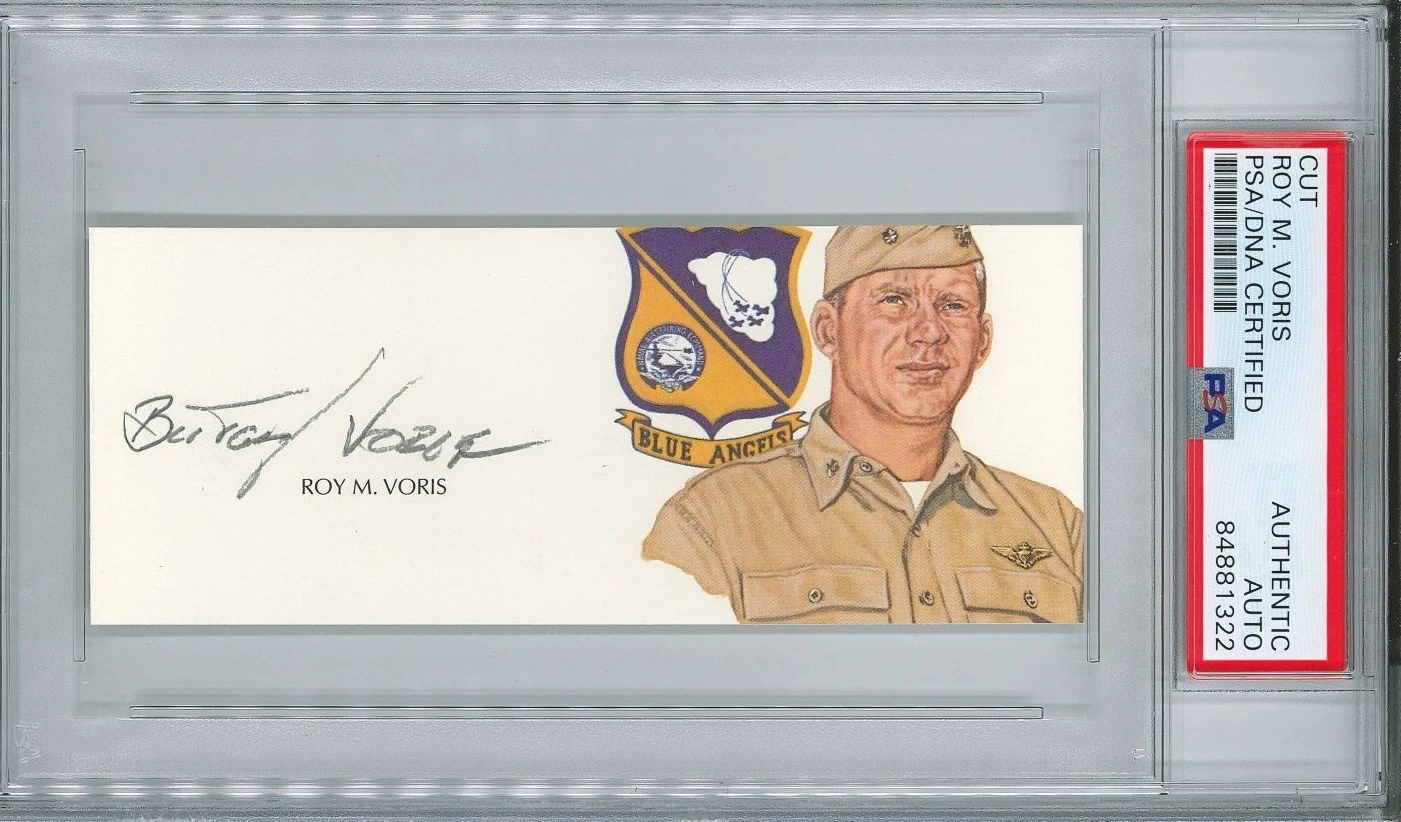 Roy Butch Voris Signed Cut Signature PSA/DNA Blue Angels GOE