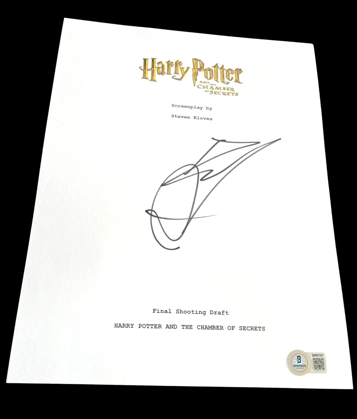 DANIEL RADCLIFFE SIGNED SCRIPT HARRY POTTER CHAMBER OF SECRETS BECKETT BAS COA E
